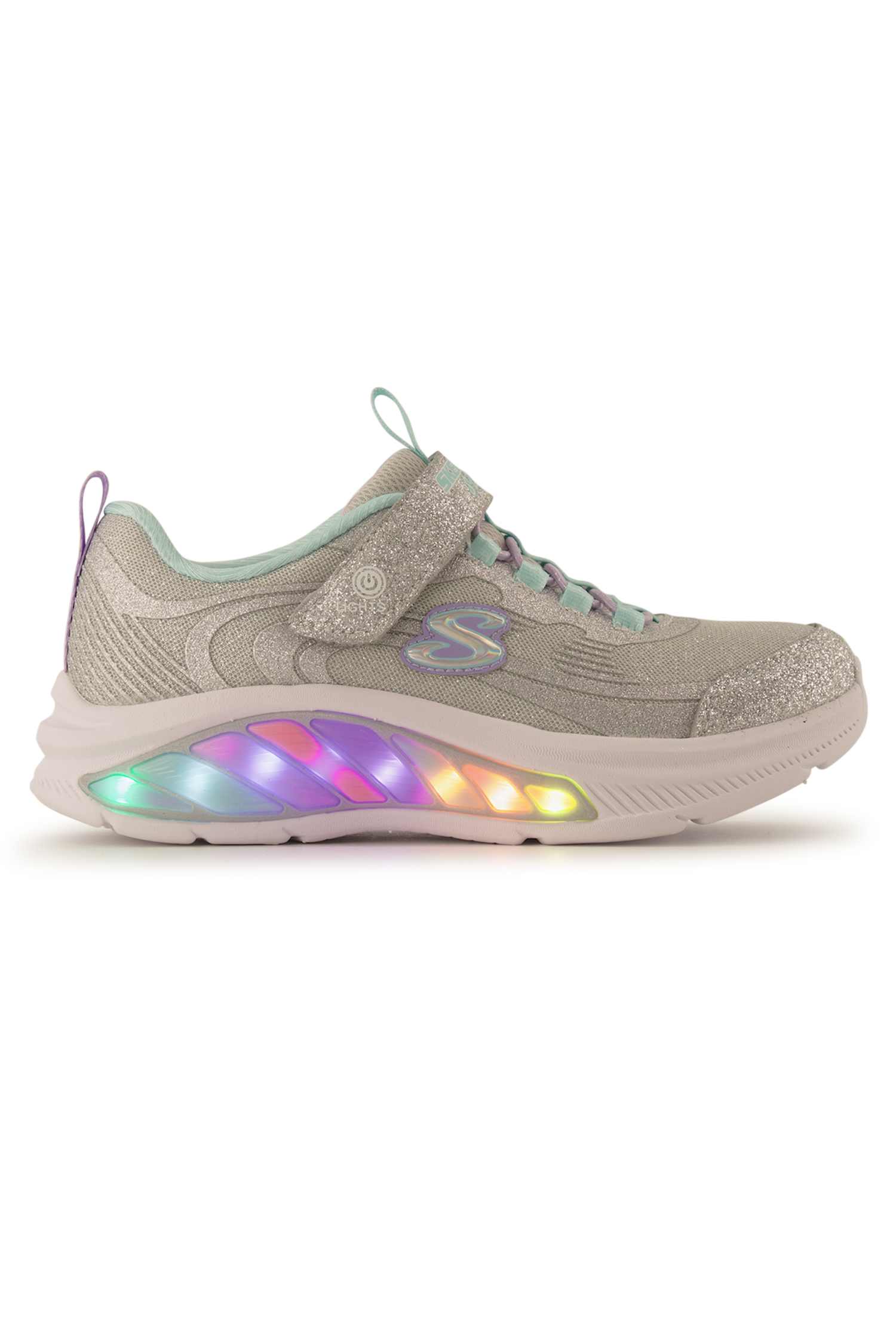 Skechers Rainbow Cruisers - Glitzy Glow Kinder Sneaker Silber, , Größe: 30
