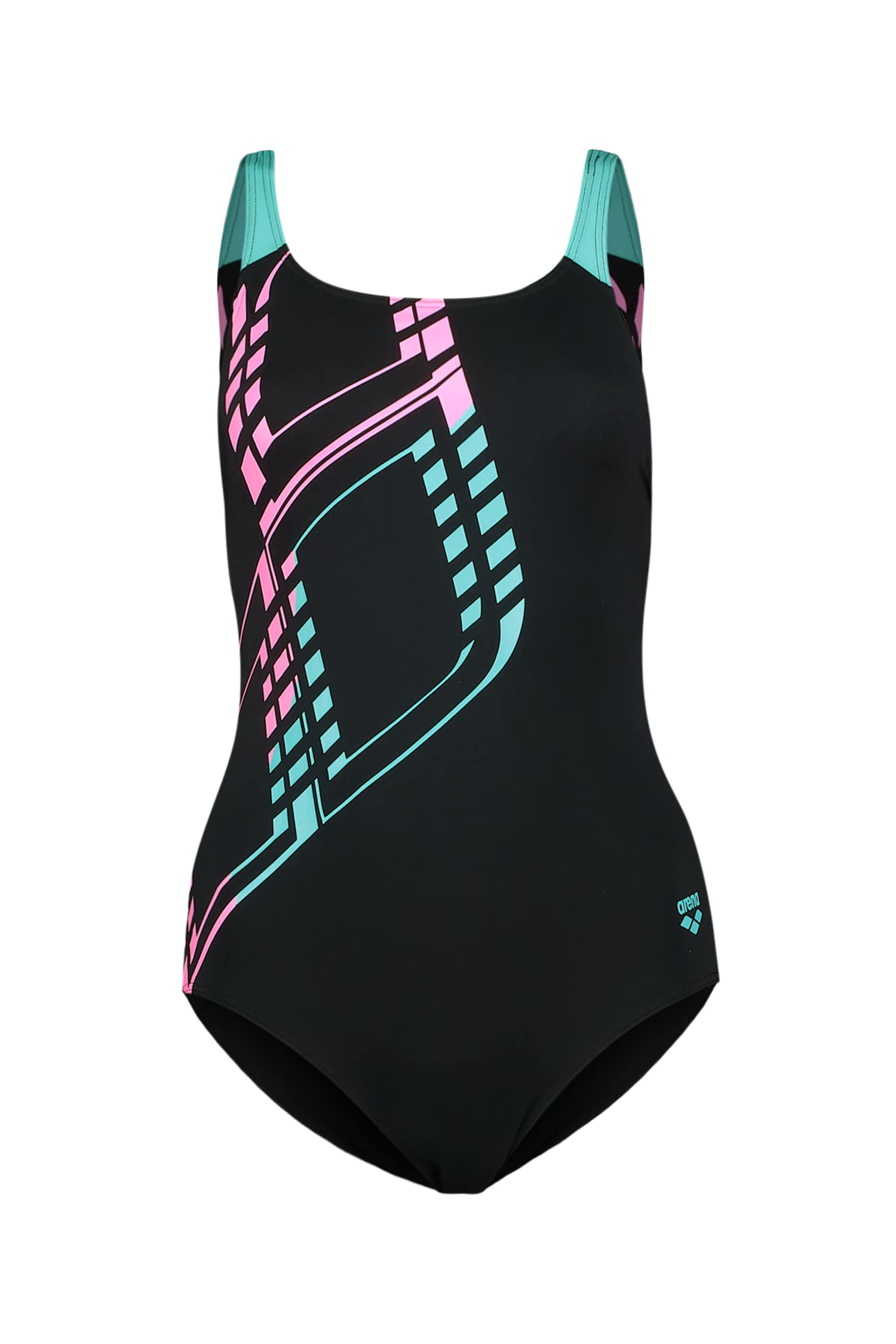 arena Graphic Swim Pro L Damen Badeanzug Schwarz, Damen, Größe: 42