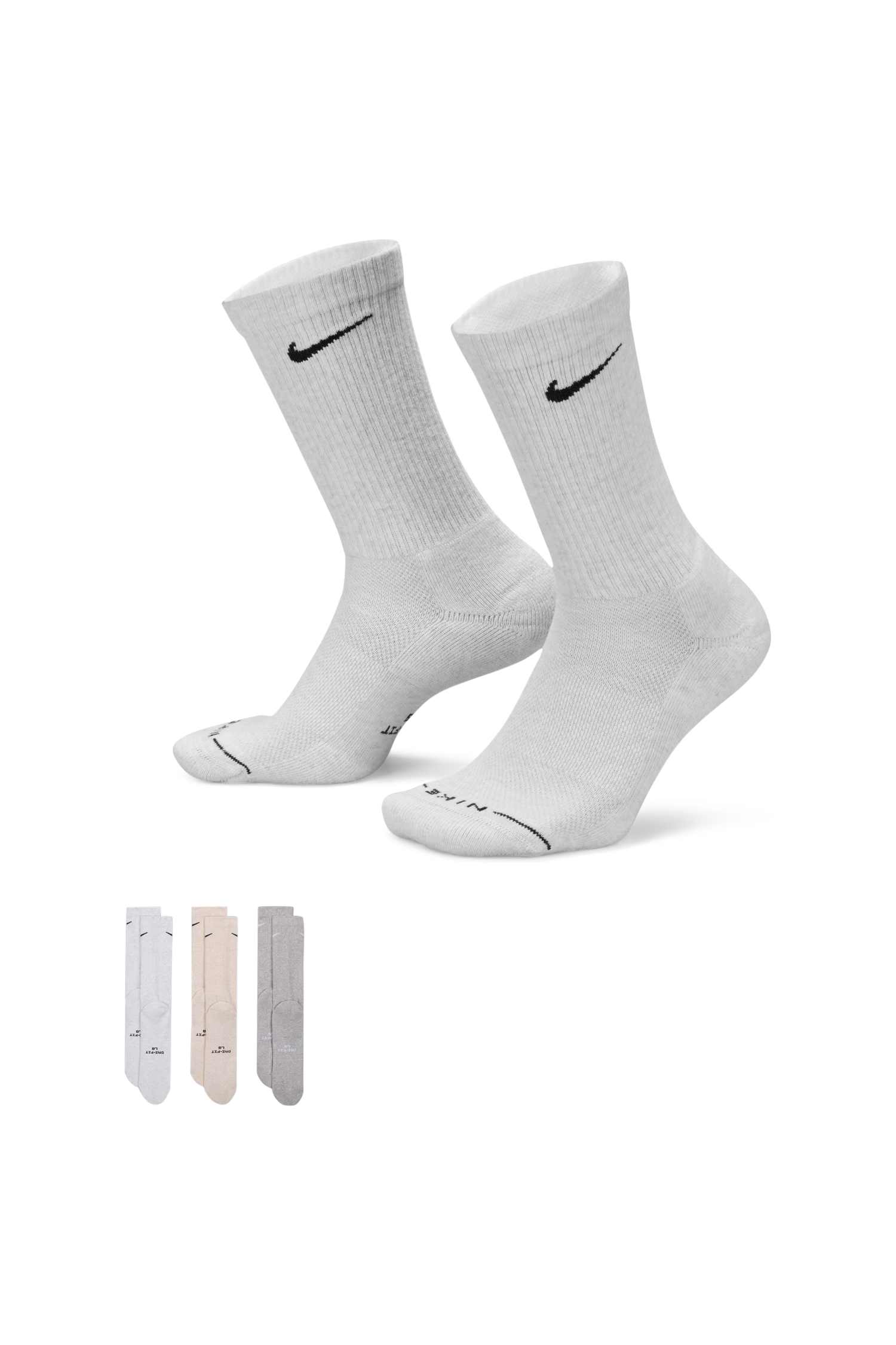 Nike 3-Pack Everyday Elevated 35-45.5 Socken Grau, Herren, Größe: II