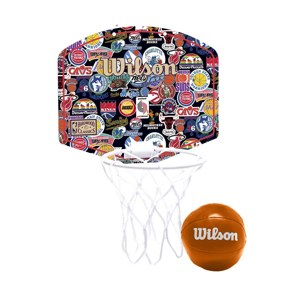 Image of Wilson NBA Team Retro Mini Hoop Basketballkorb + Ball Multicolor, Herren, Größe: 0