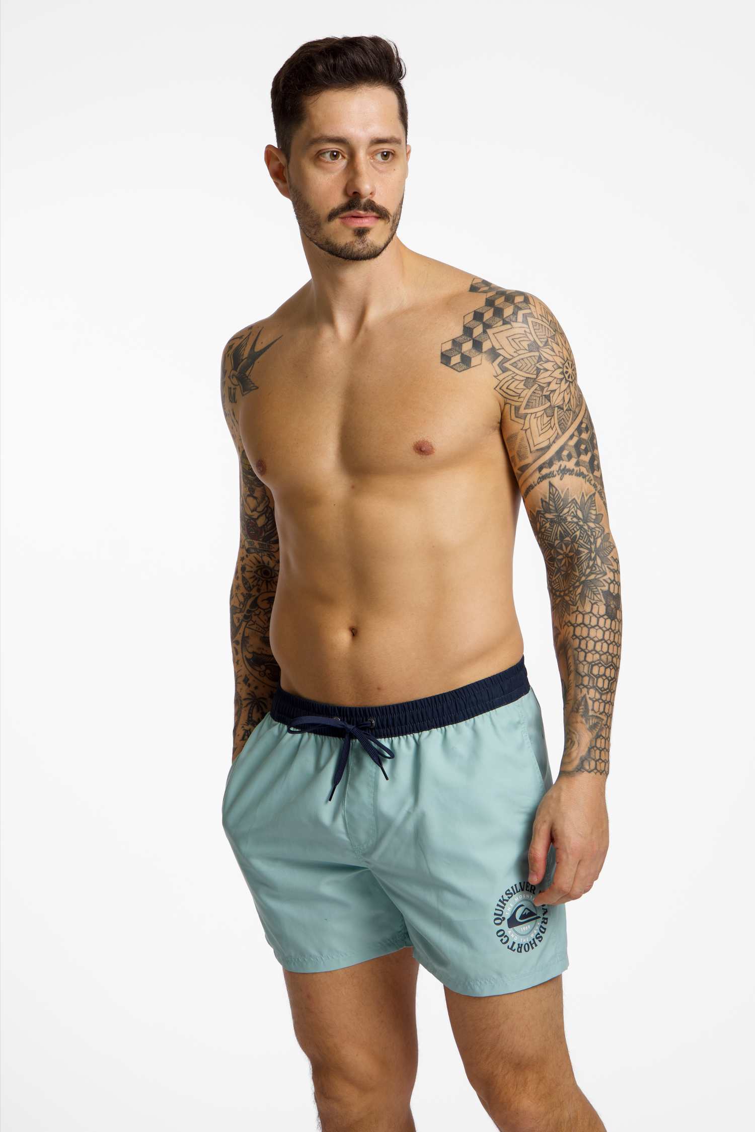 Quiksilver Too Fine Volley Herren Badeshort Blau, Herren, Größe: L