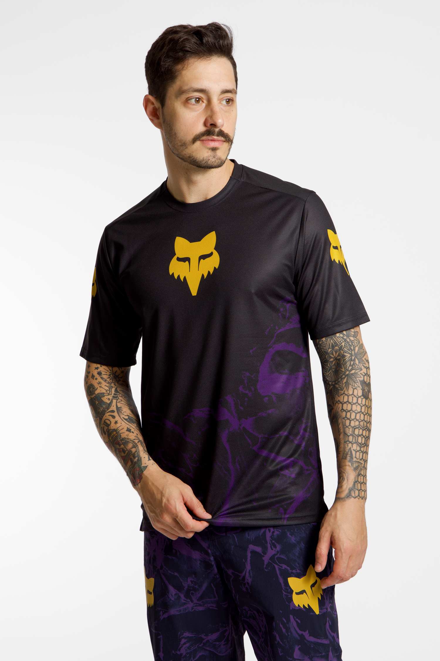 FOX Ranger Image Print Herren Biketrikot Schwarz, Herren, Größe: M