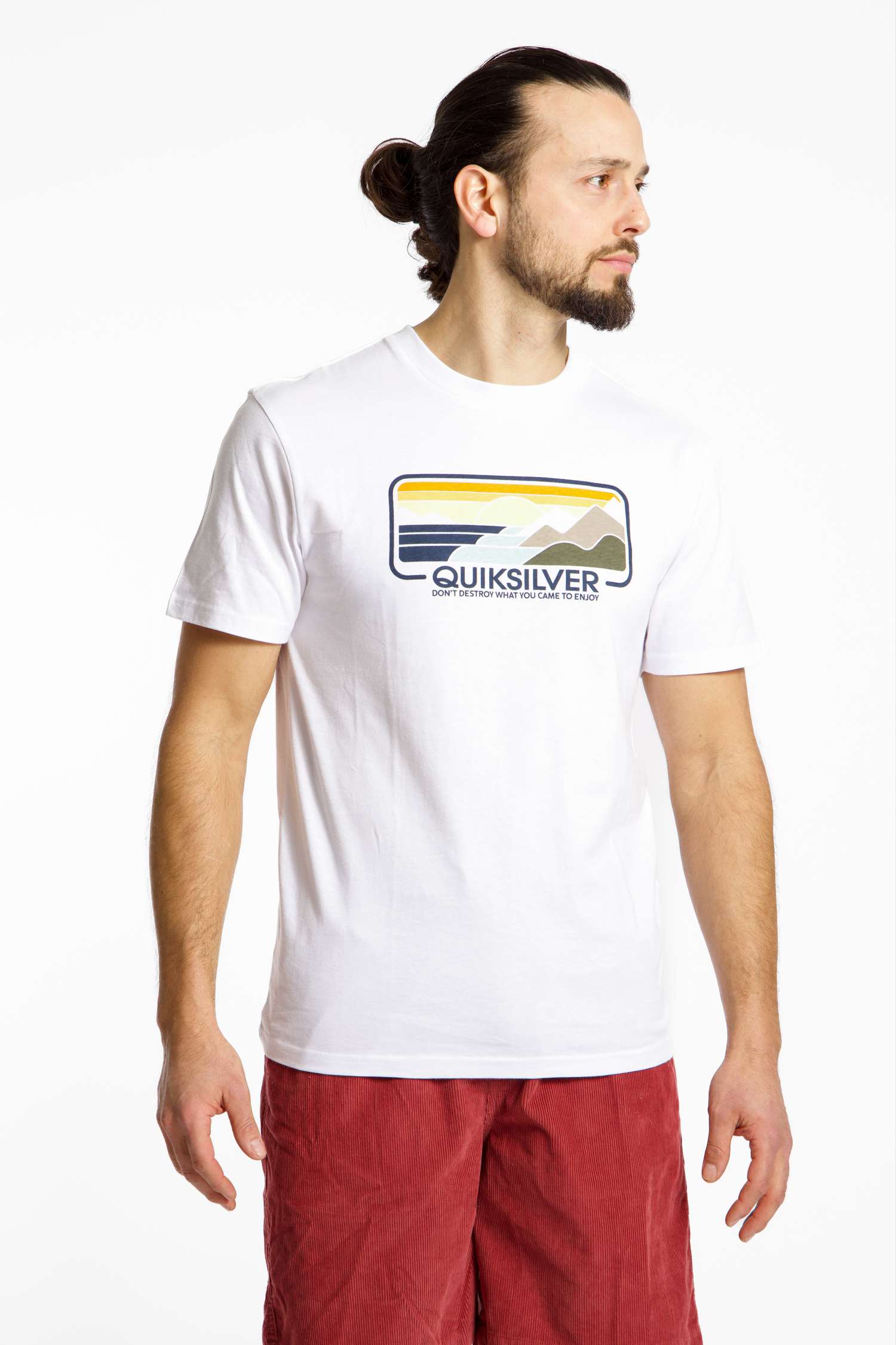 Quiksilver Enjoy Mountains Herren T-Shirt Weiss, Herren, Größe: M