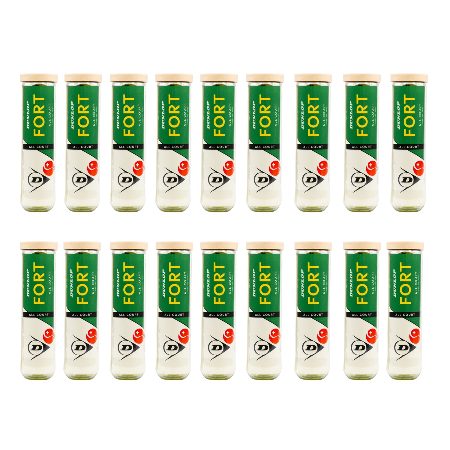 Image of Dunlop 18-Pack Fort All Court Tennisball Multicolor, Herren, Größe: ONE SIZE