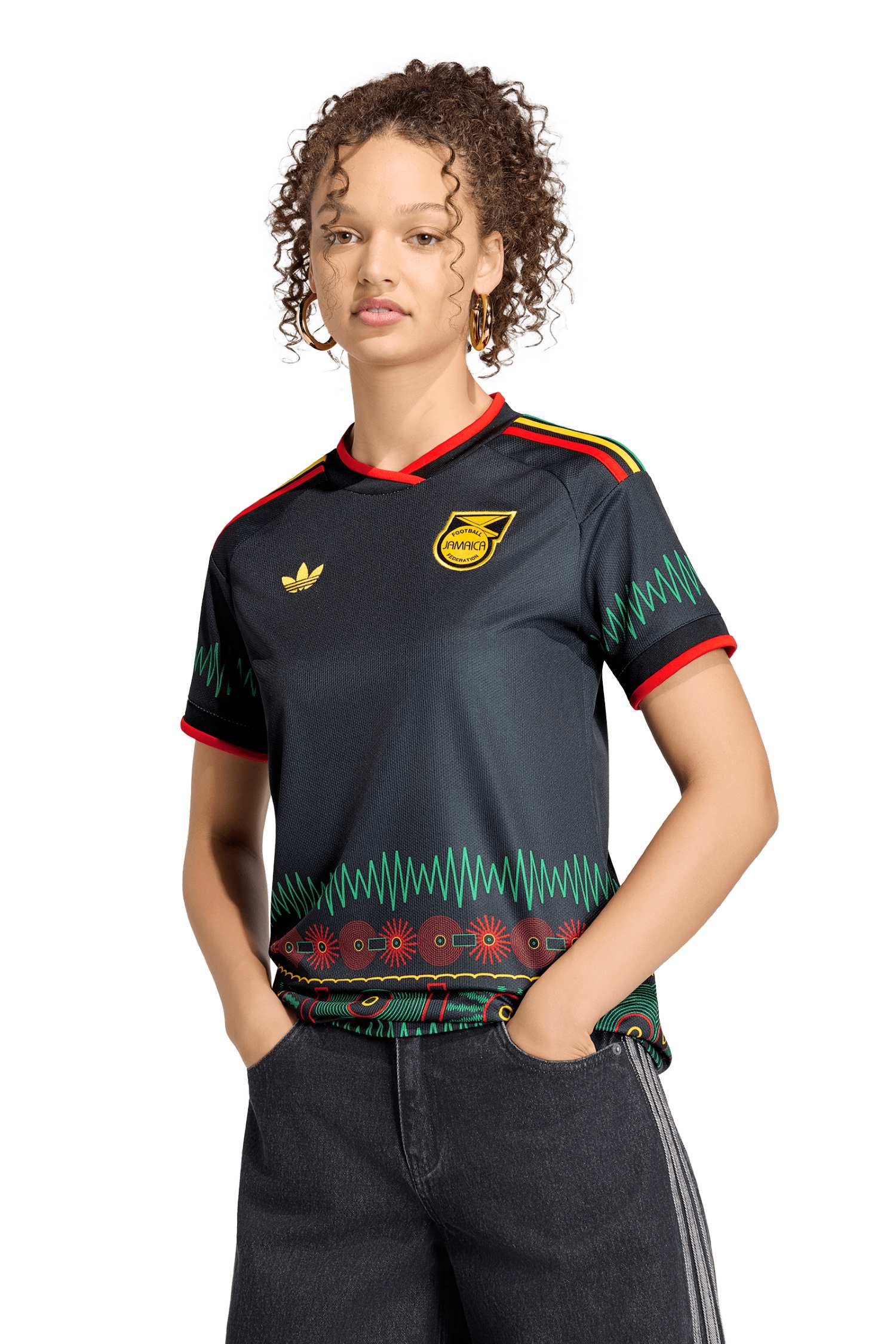 Image of adidas Jamaika Away Replica Damen Fussballtrikot WM 2026 Schwarz, Damen, Größe: L