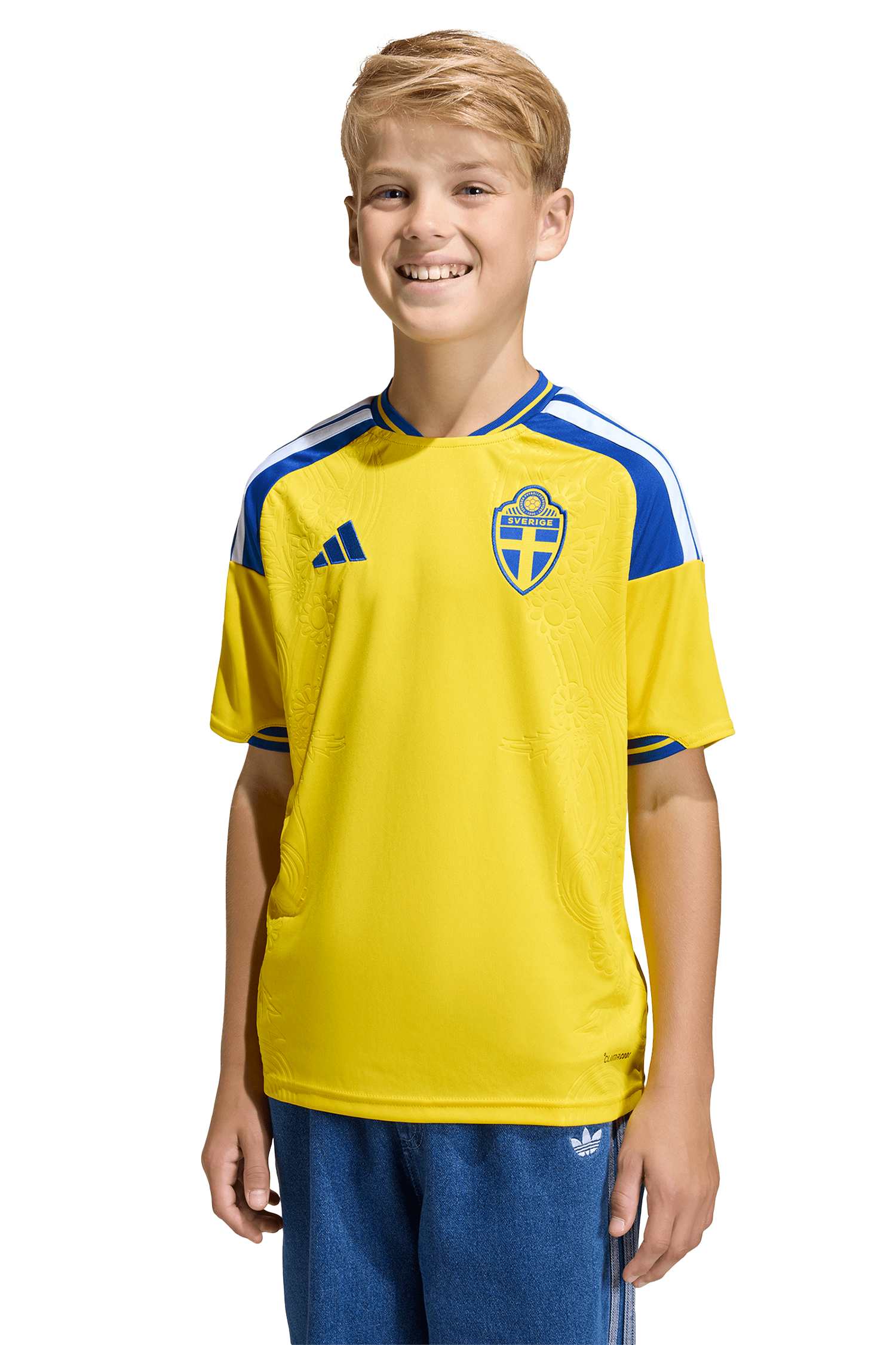 Image of adidas Schweden Home Replica Kinder Fussballtrikot WM 2026 Gelb, , Größe: 152