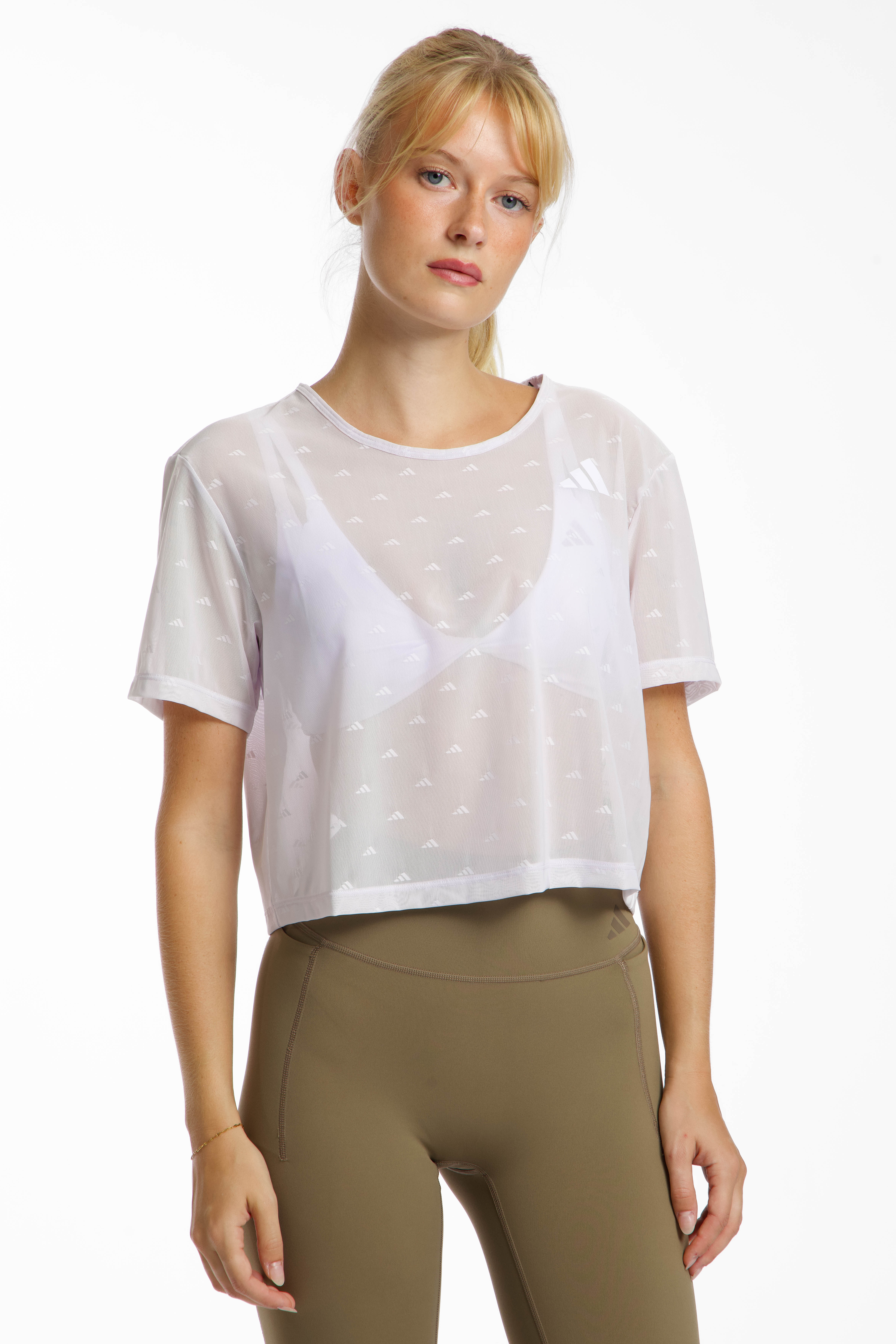 Image of adidas PrimeLift Essentials Workout Boxy Mesh Damen T-Shirt Lila, Damen, Größe: M