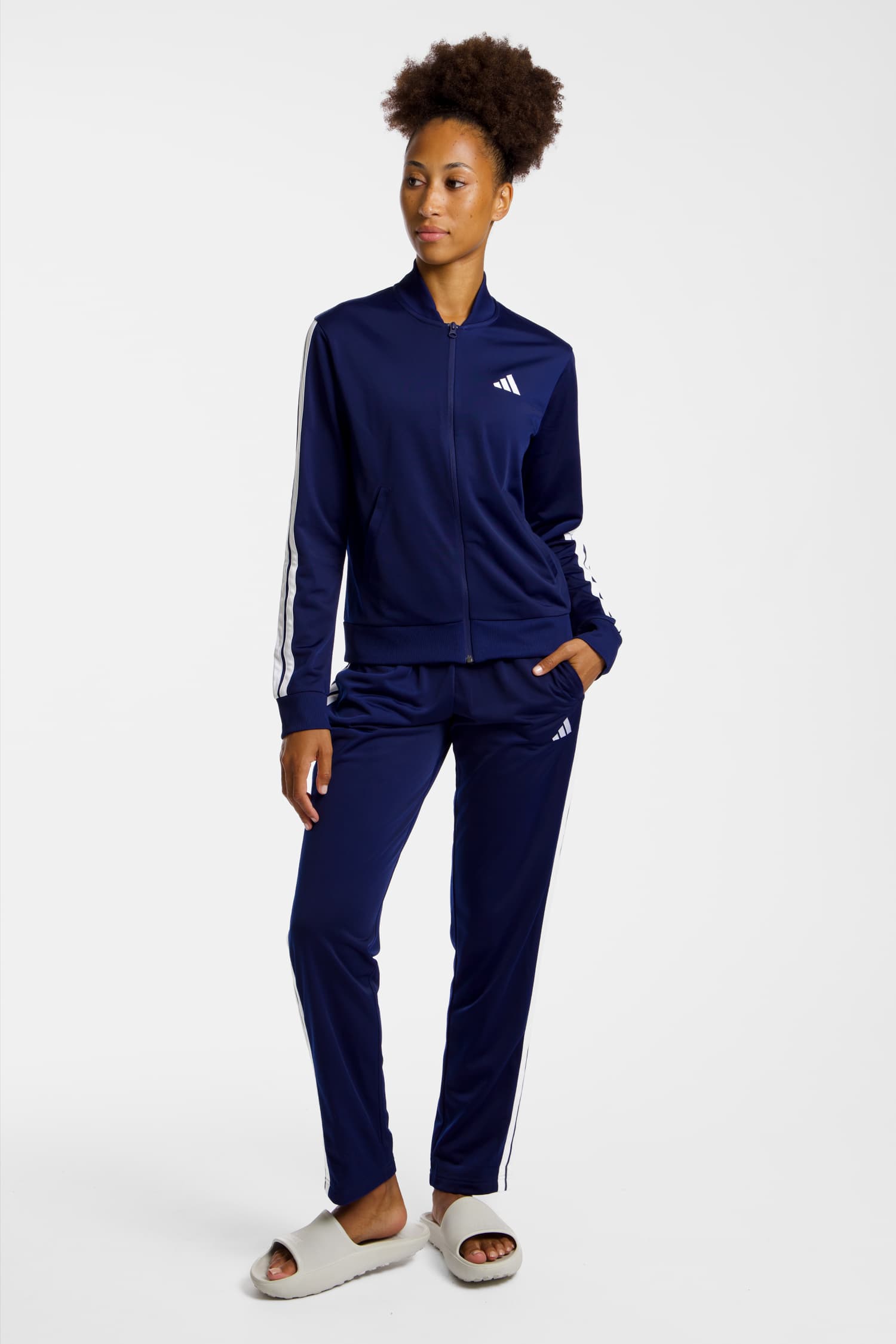 Image of adidas Essentials 3S Damen Trainingsanzug Blau, Damen, Größe: L