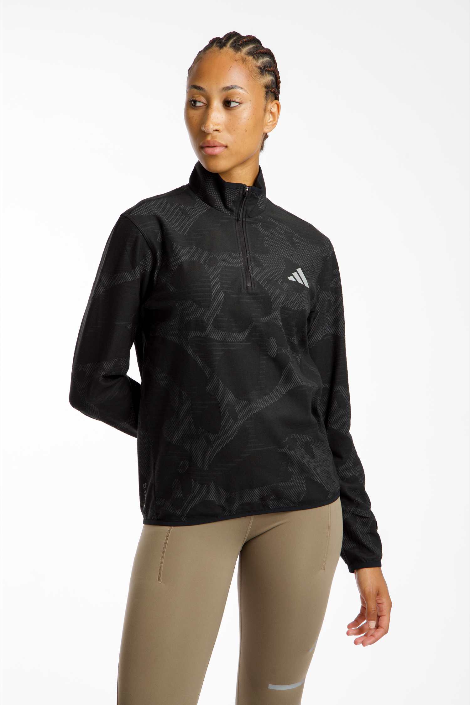 Image of adidas adi365 Running Half-Zip Damen Longsleeve Schwarz, Damen, Größe: L