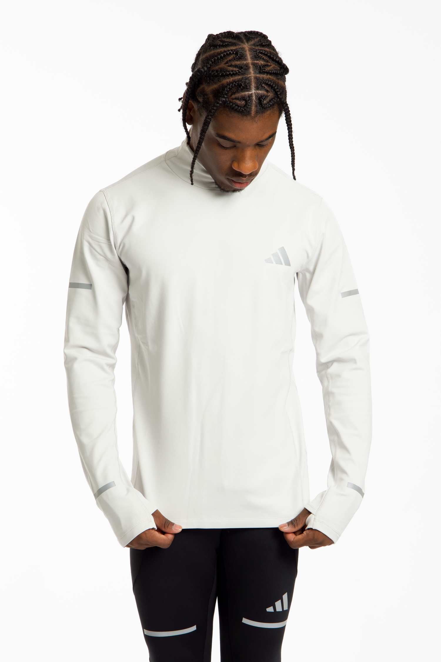 Image of adidas adi365 Warm Running Herren Longsleeve Weiss, Herren, Größe: L