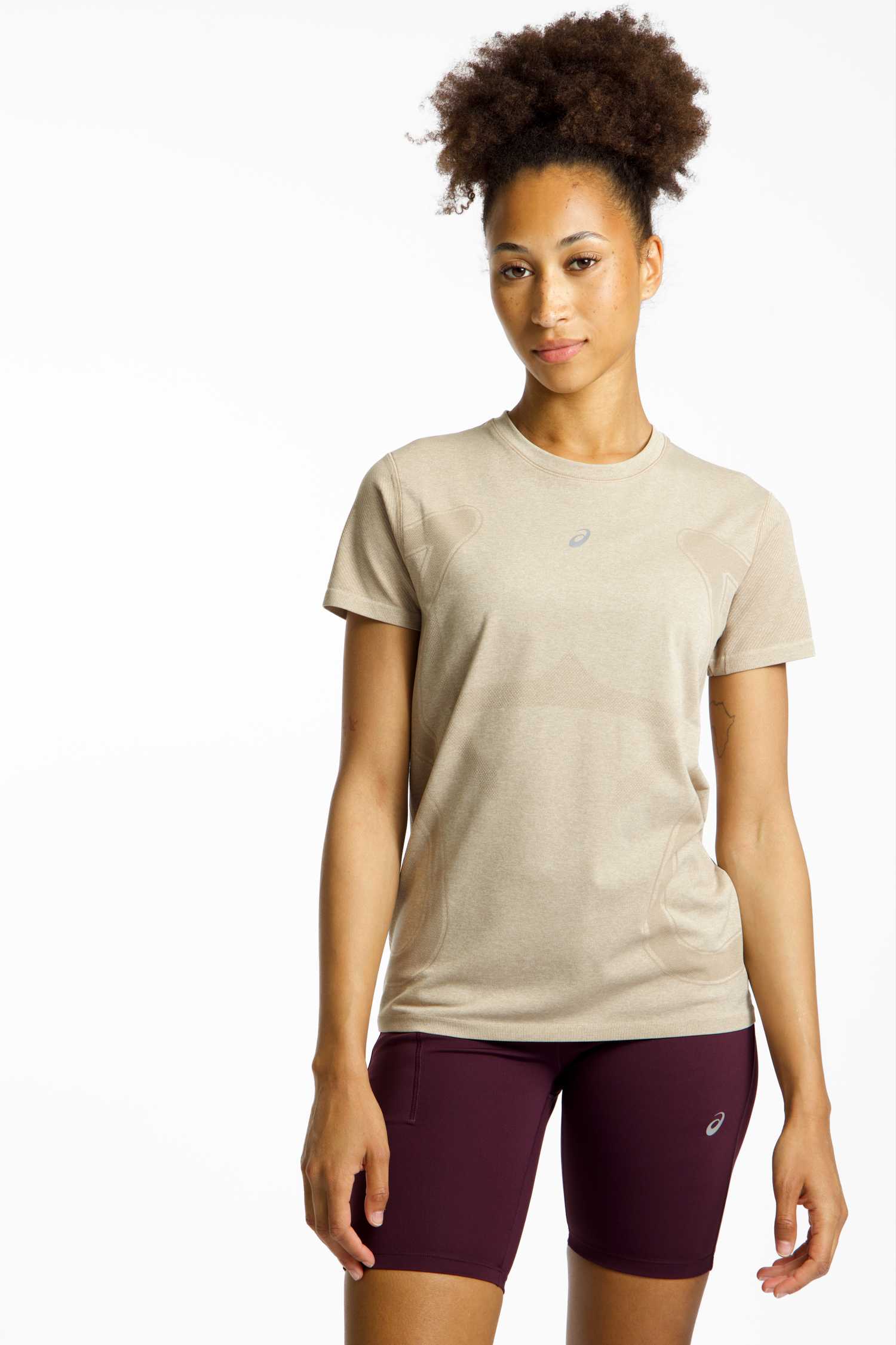Image of ASICS Road Seamless Damen T-Shirt Beige, Damen, Größe: L