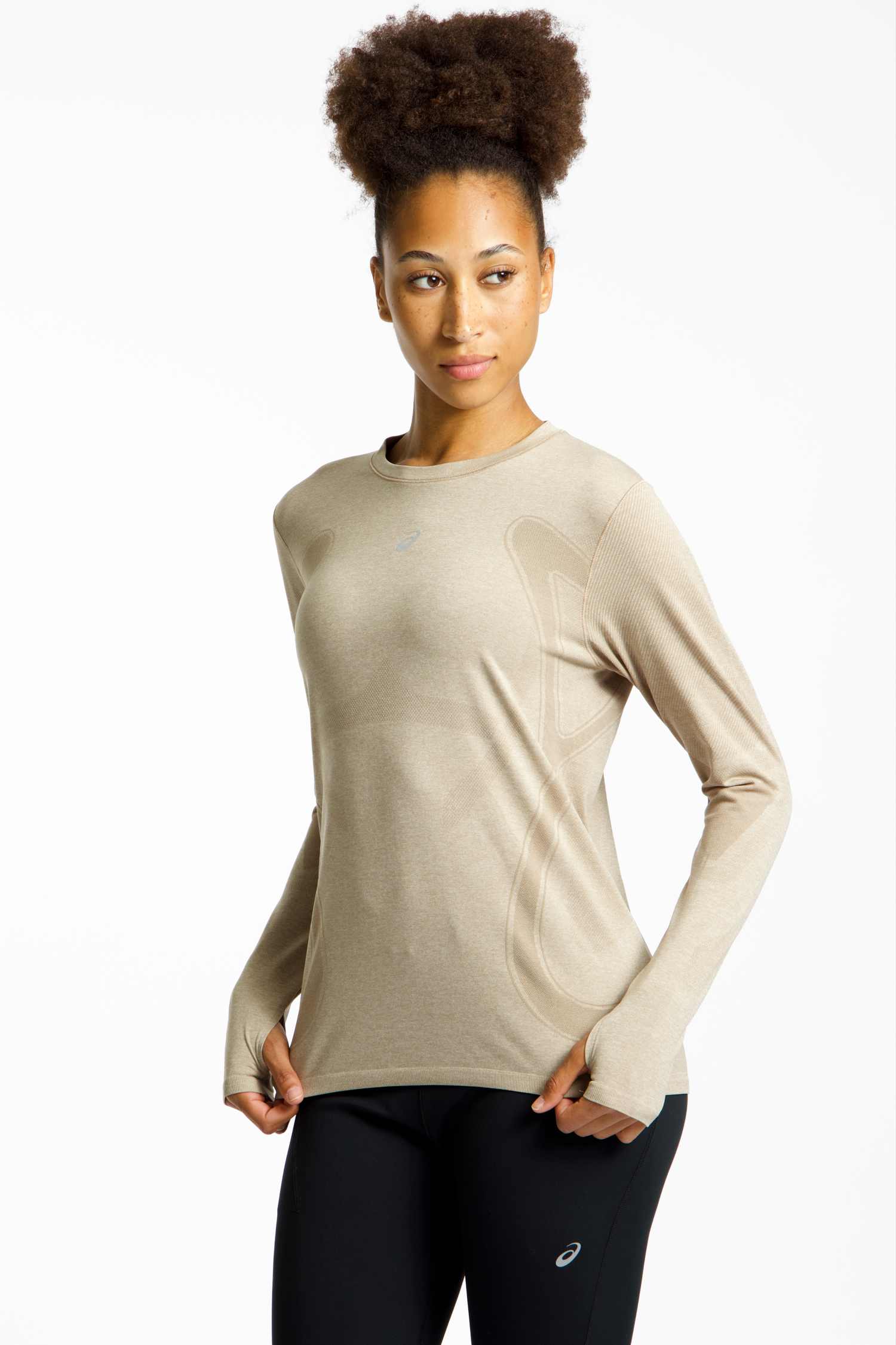 Image of ASICS Road Seamless Damen Longsleeve Beige, Damen, Größe: L