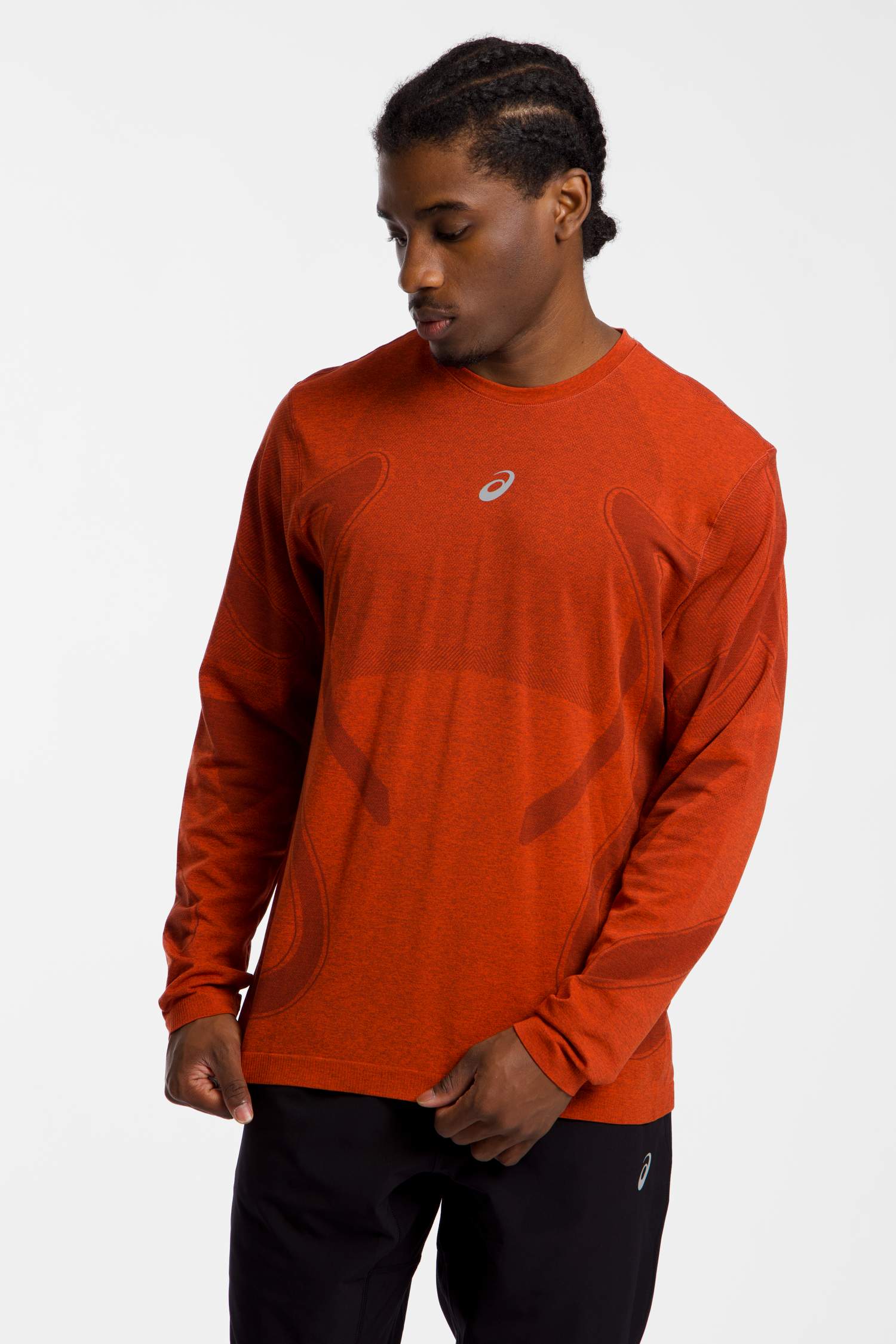 Image of ASICS Road Seamless Herren Longsleeve Rot, Herren, Größe: L