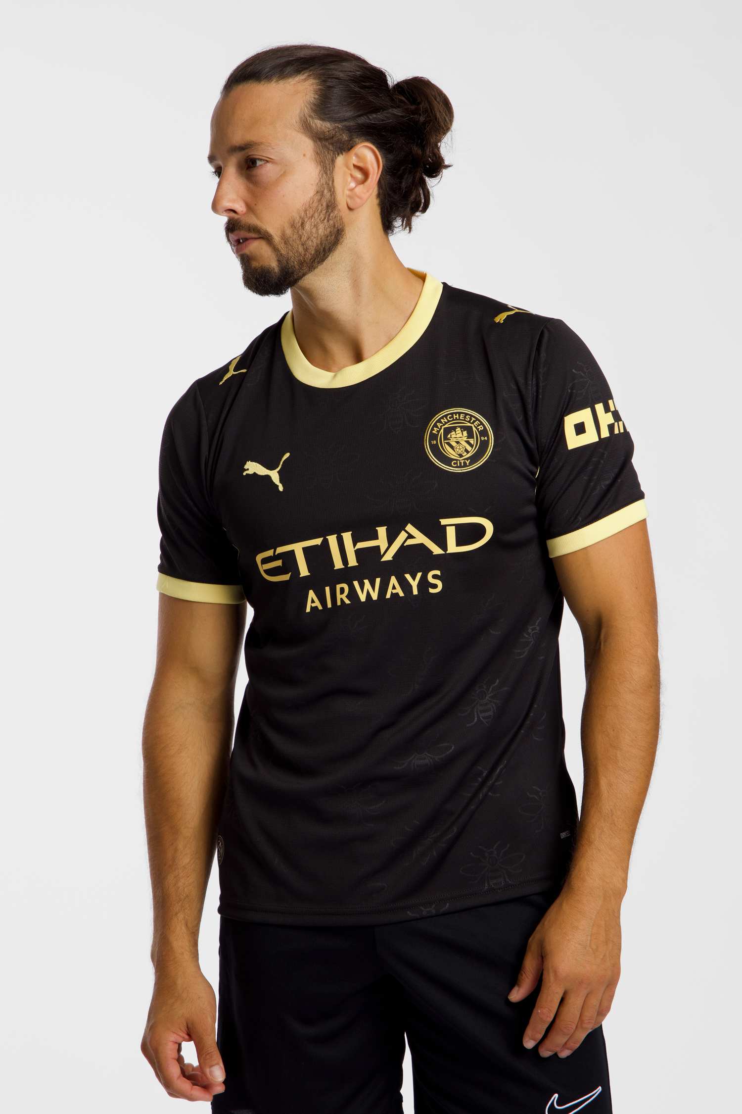 Image of PUMA Manchester City Away Replica Herren Fussballtrikot 26/27 Schwarz, Herren, Größe: L