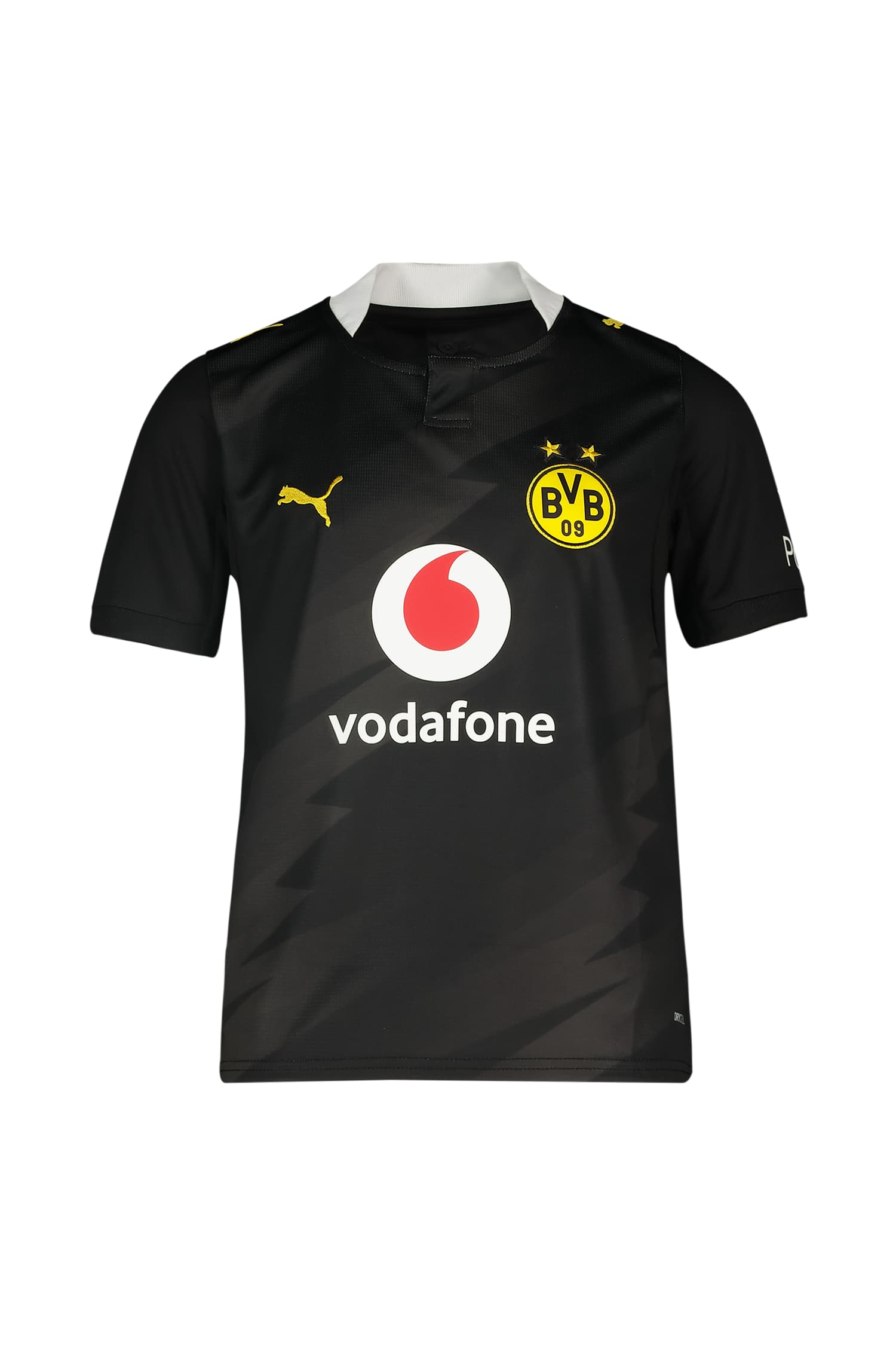 Image of PUMA Borussia Dortmund Away Replica Kinder Fussballtrikot 26/27 Schwarz, , Größe: 128