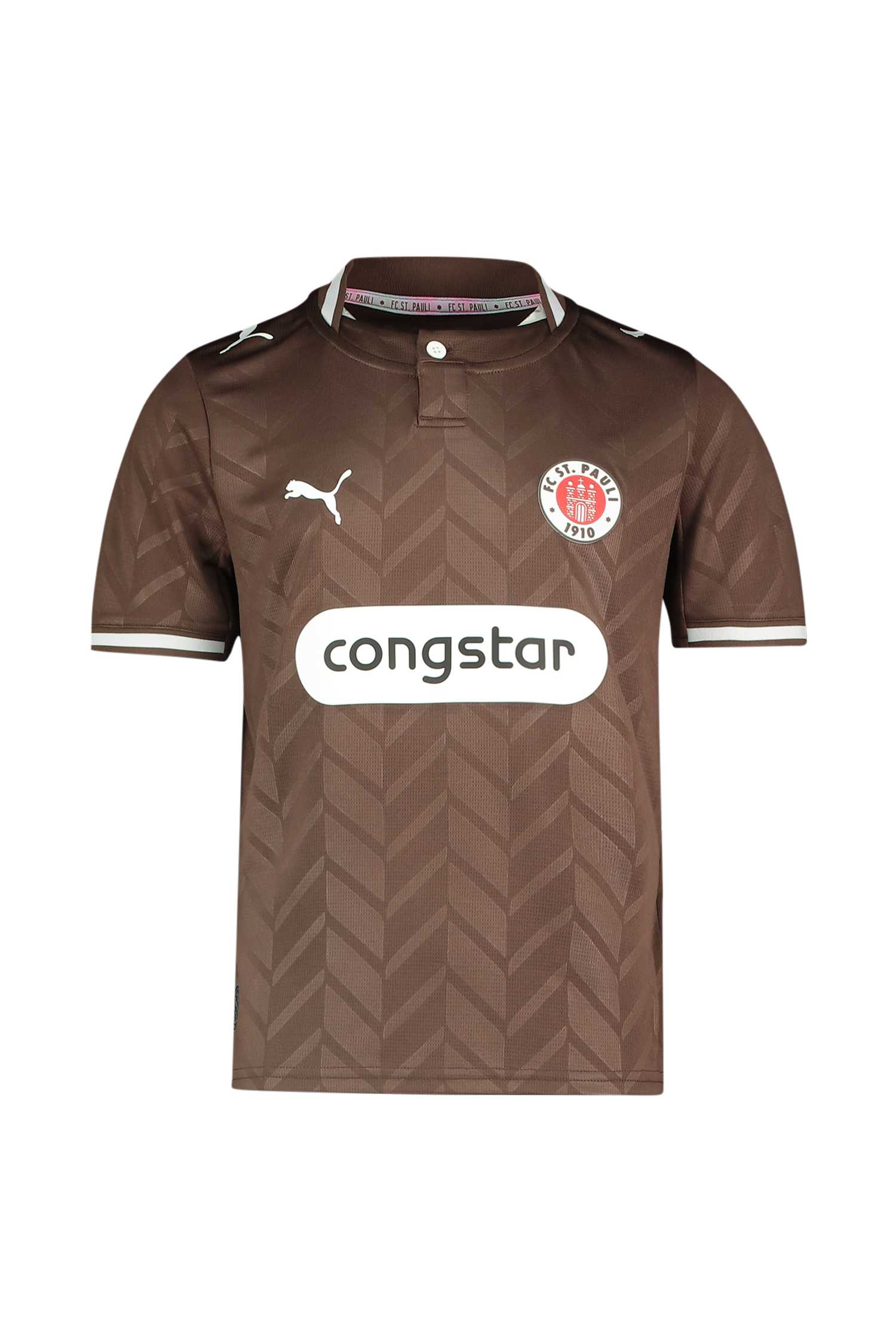 Image of PUMA FC St. Pauli Home Replica Kinder Fussballtrikot 26/27 Braun, , Größe: 140