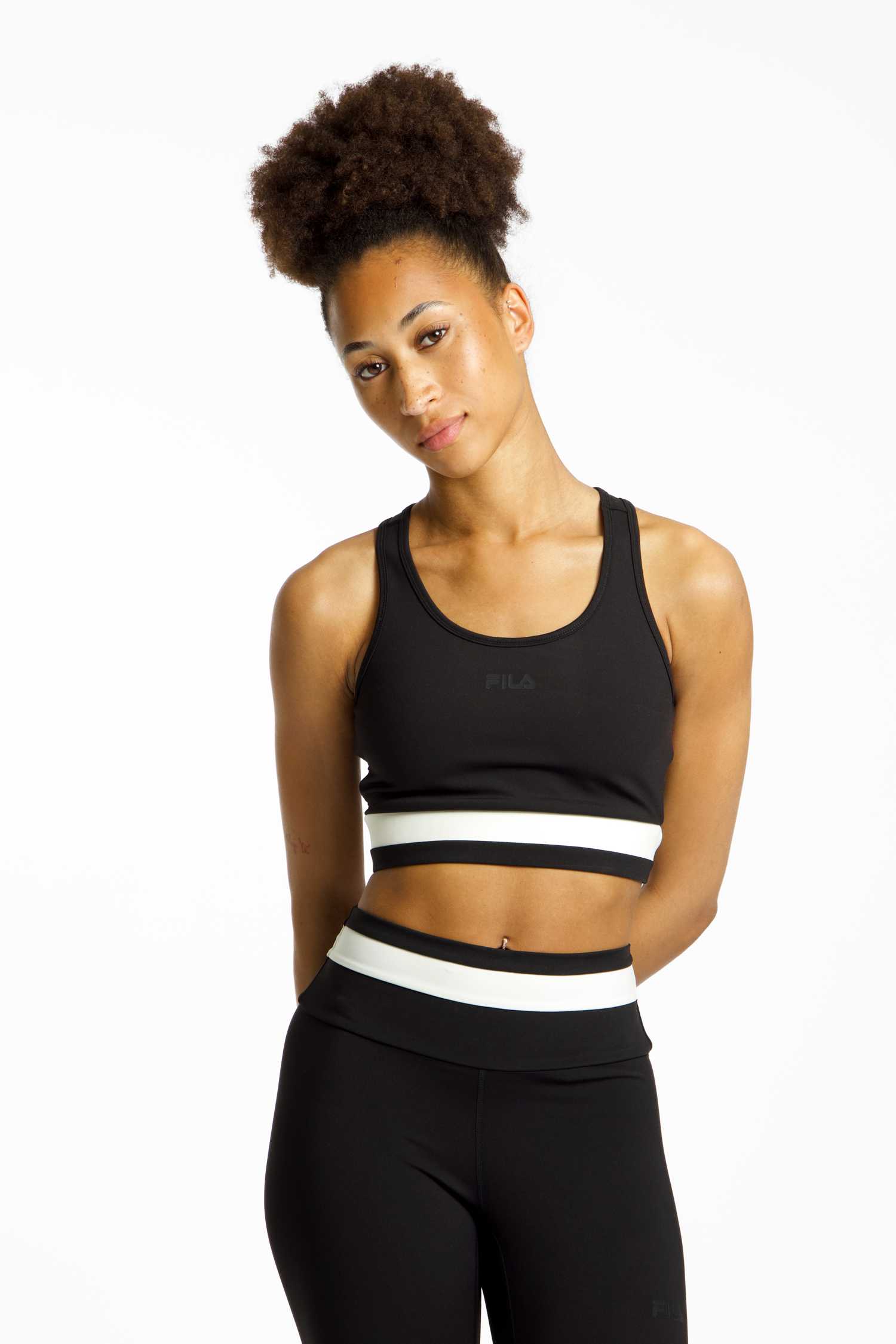 Image of FILA Ormens Damen Sport-BH Schwarz, Damen, Größe: L