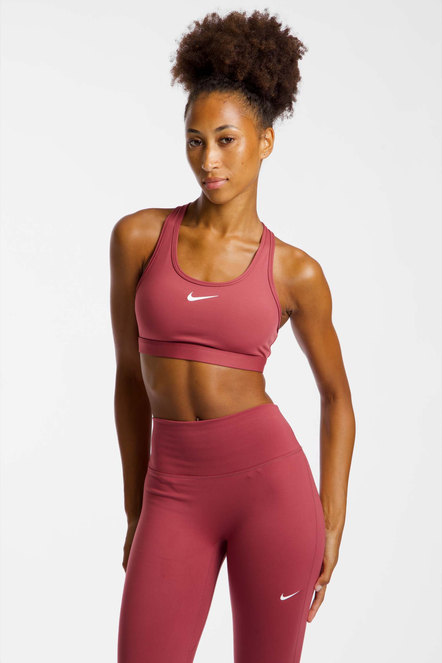Image of Nike Swoosh Padded Medium Damen Sport-BH Pink, Damen, Größe: L