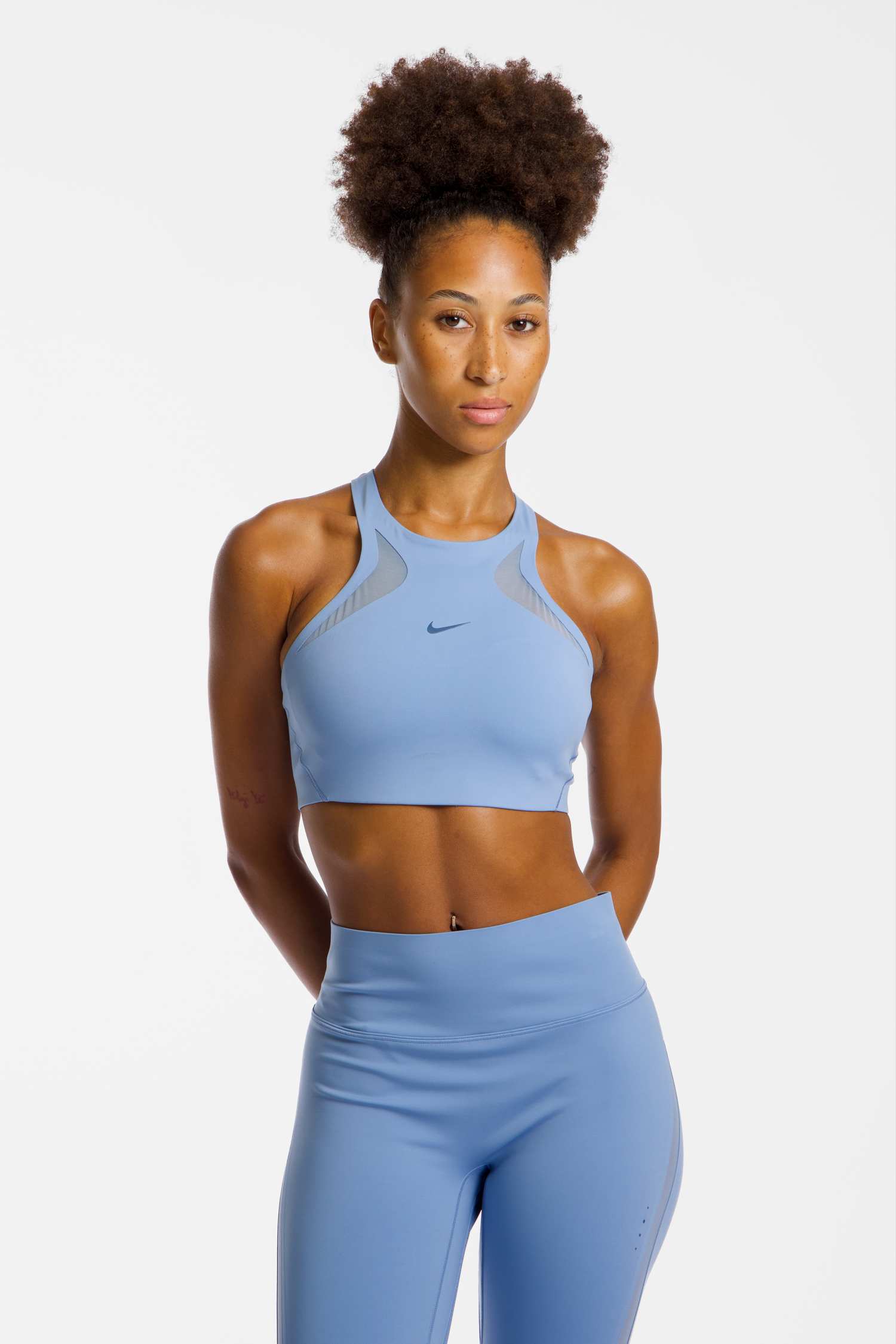 Nike Universa Damen Sport-BH Blau, Damen, Größe: L