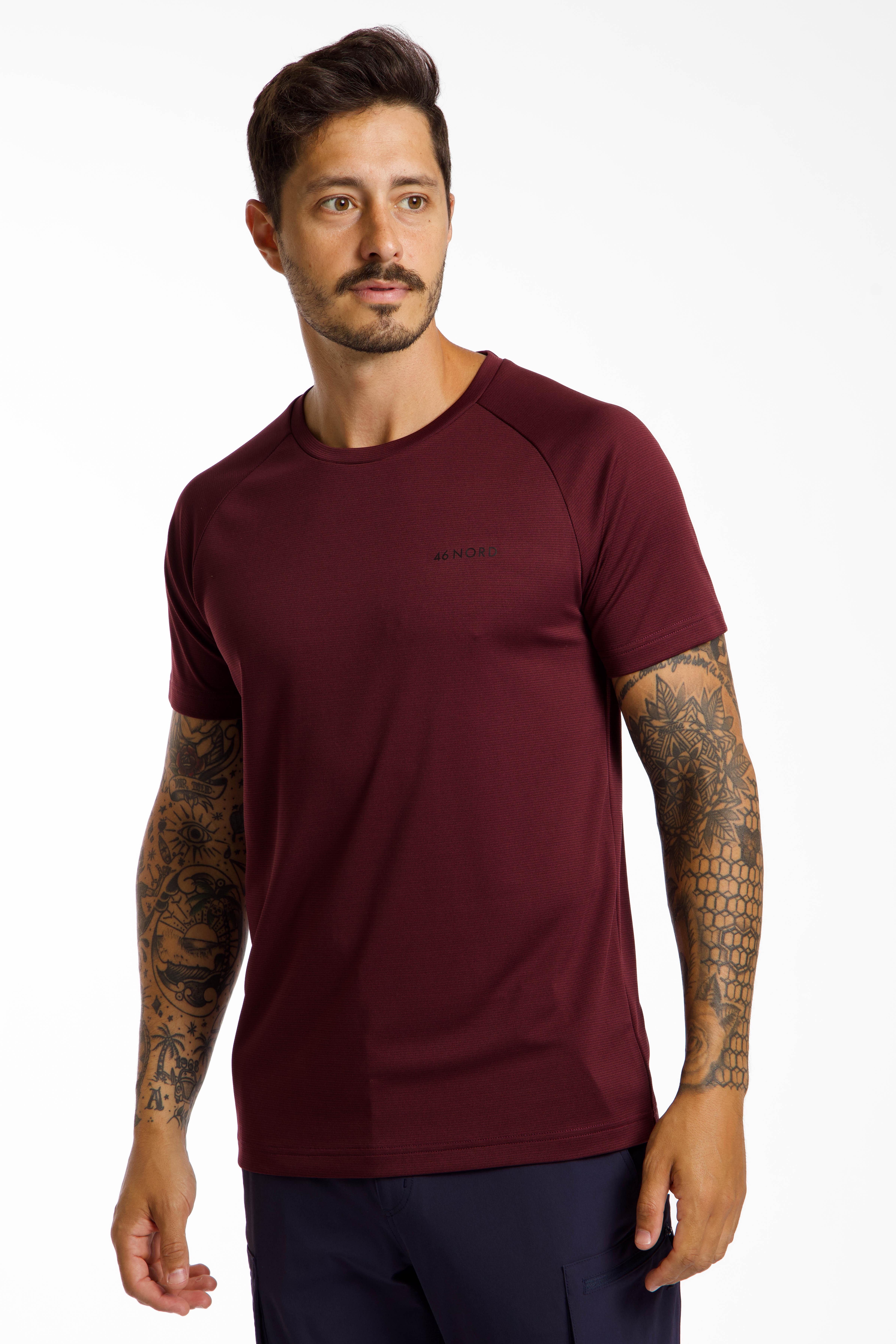 46 NORD Herren T-Shirt Bordeaux, Herren, Größe: XXL