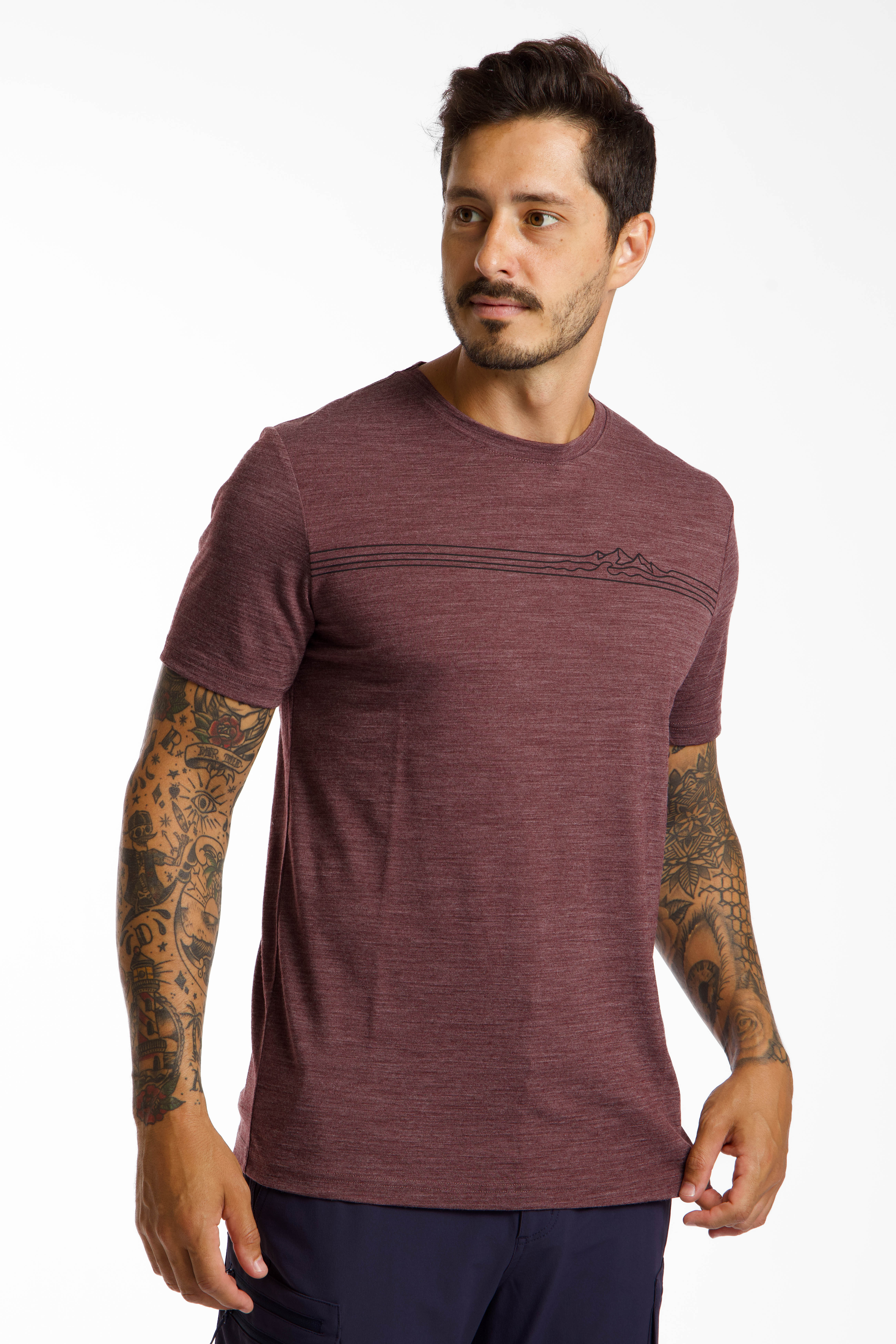 Image of 46 NORD Merino Herren T-Shirt Rot, Herren, Größe: L