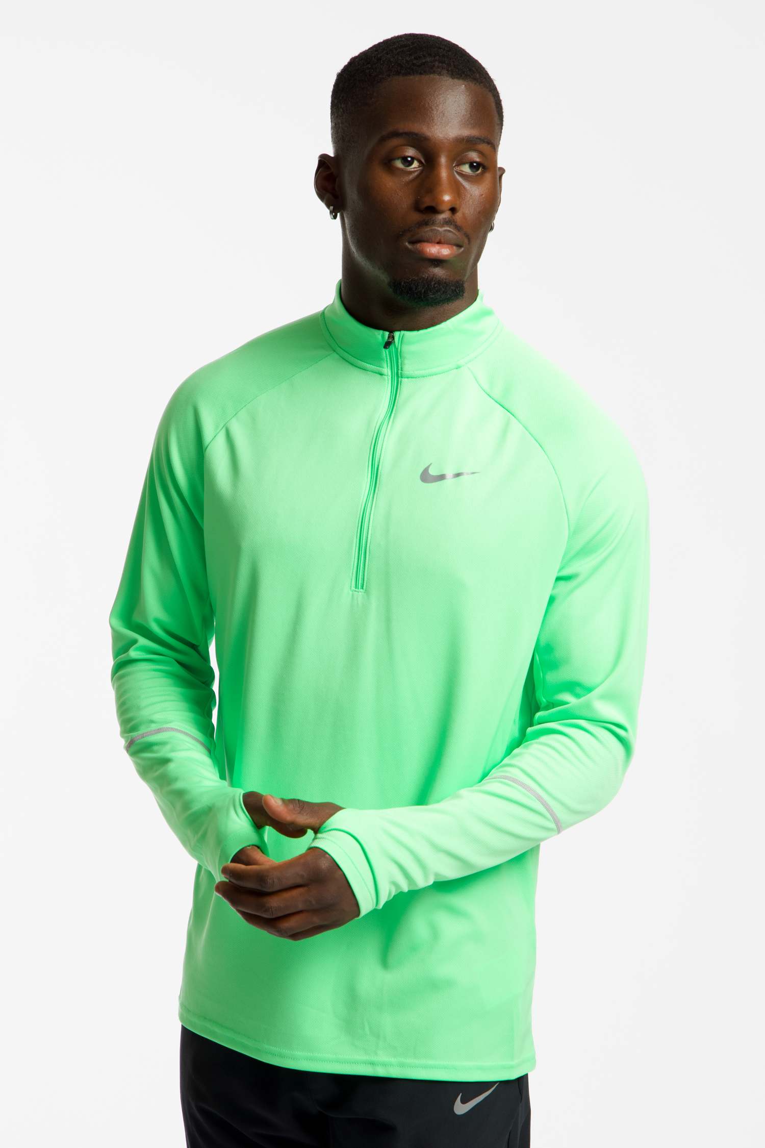 Image of Nike Miler Dri-FIT Half-Zip Herren Longsleeve Grün, Herren, Größe: L