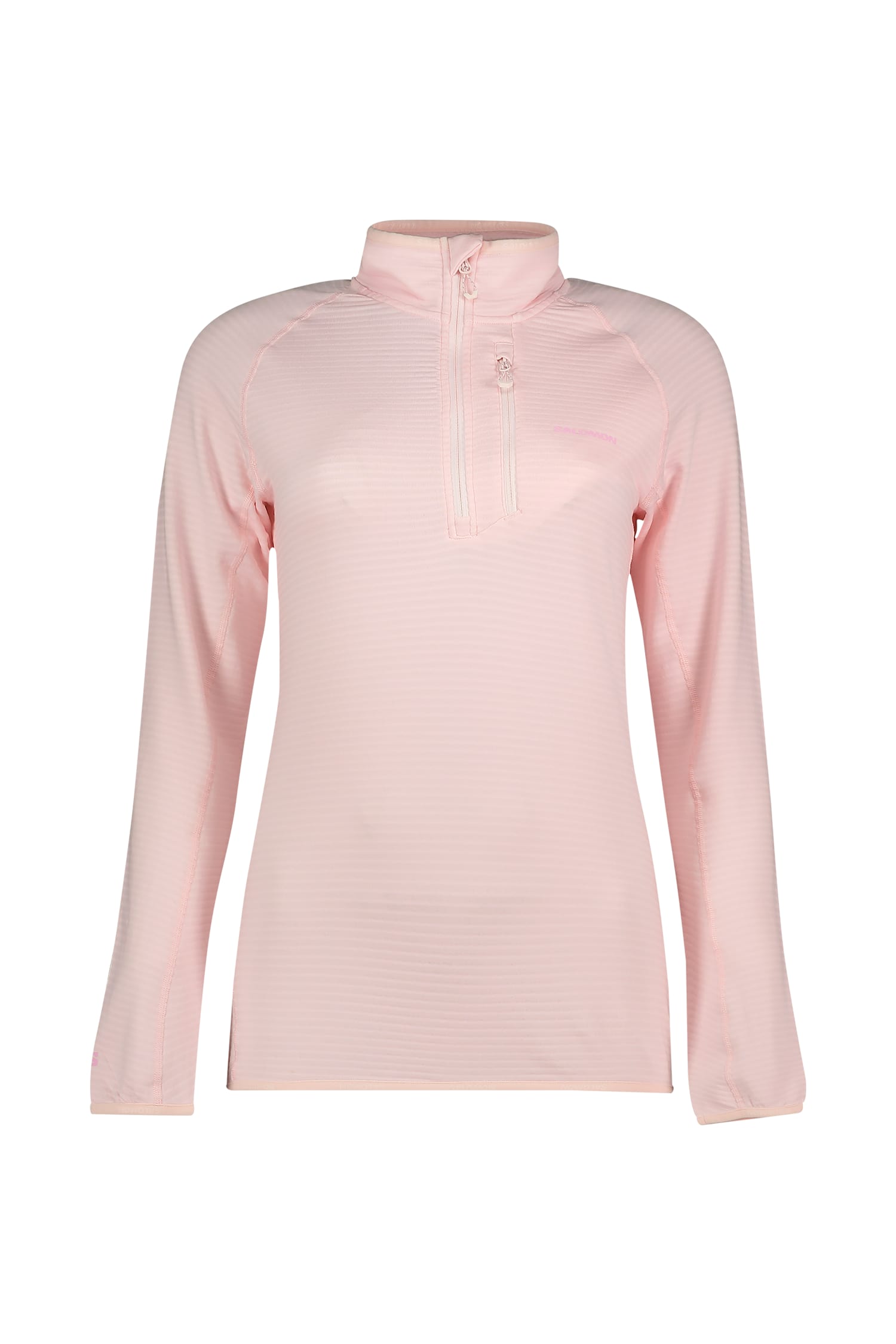 Salomon Essential Lightwarm Half-Zip Damen Midlayer Rosa, Damen, Größe: L
