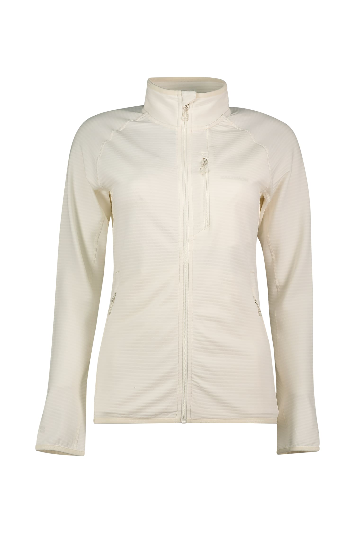 Salomon Essential Lightwarm Full-Zip Damen Midlayer Weiss, Damen, Größe: L