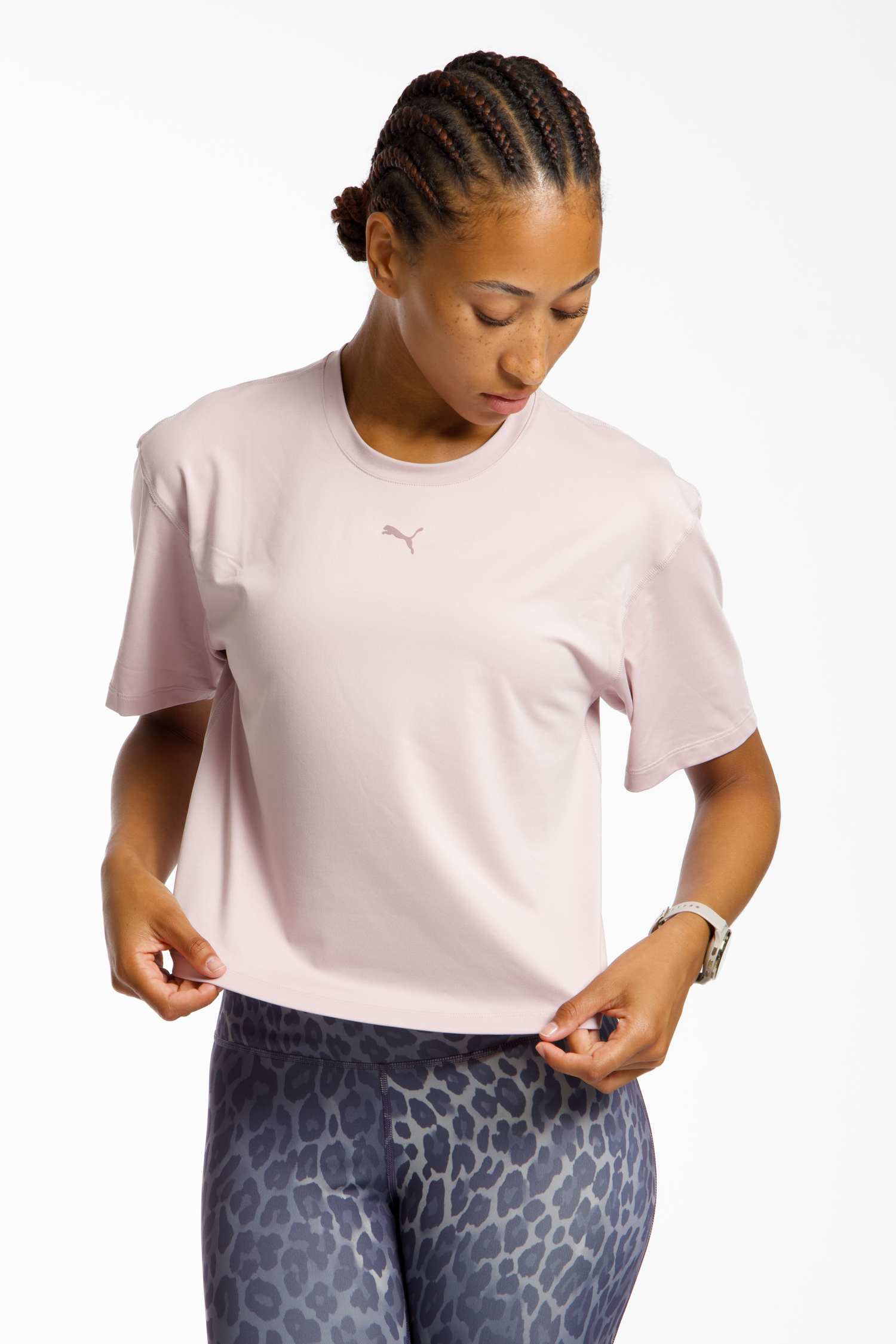 PUMA CLOUDSPUN Relaxed Damen T-Shirt Rosa, Damen, Größe: L