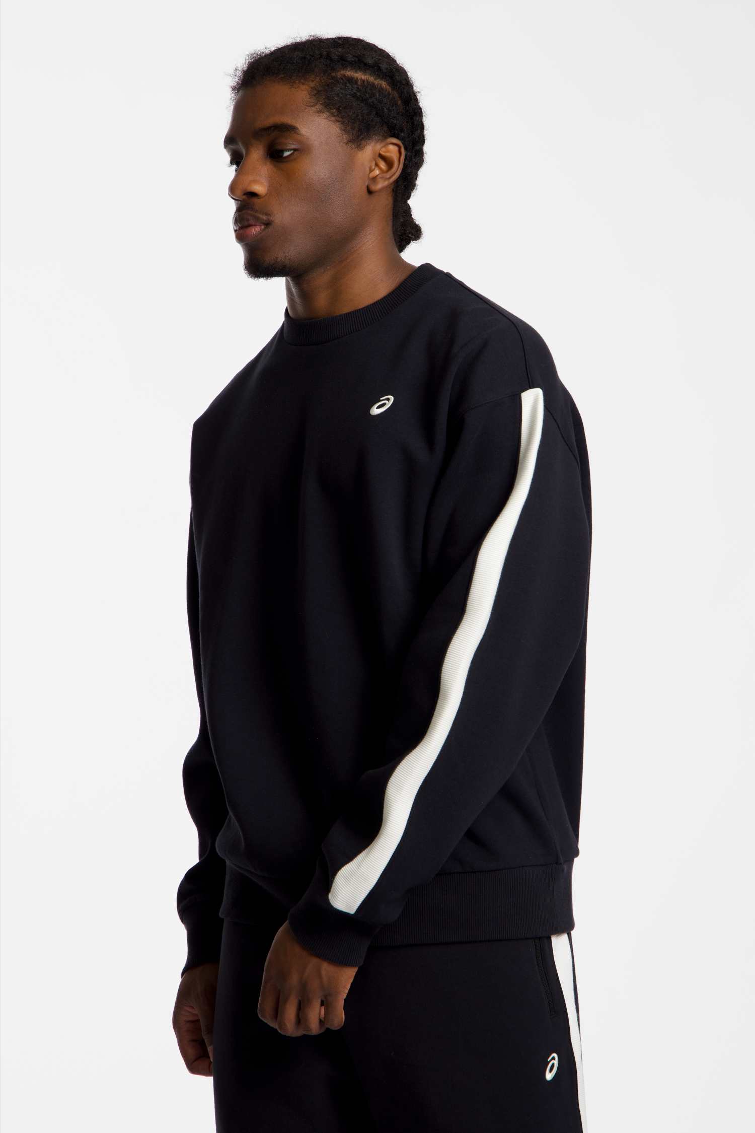 Image of ASICS Heritage Crew-Neck Herren Pullover Schwarz, Herren, Größe: L