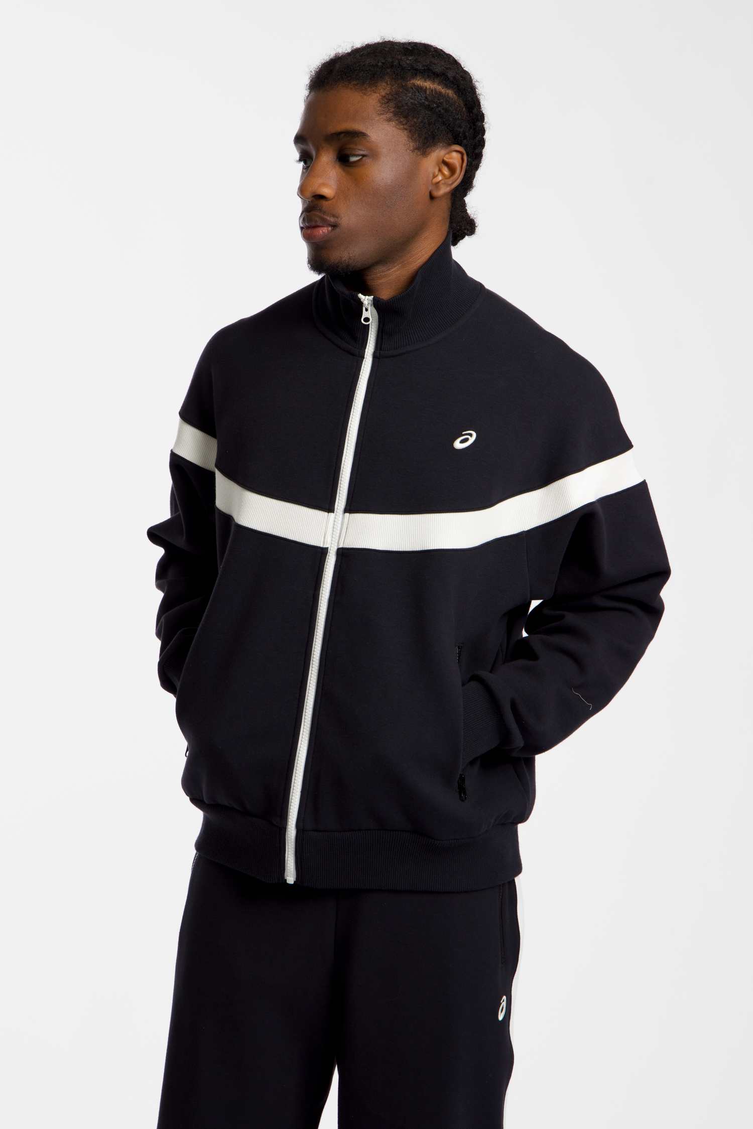 Image of ASICS Heritage Track Herren Trainingsjacke Schwarz, Herren, Größe: L