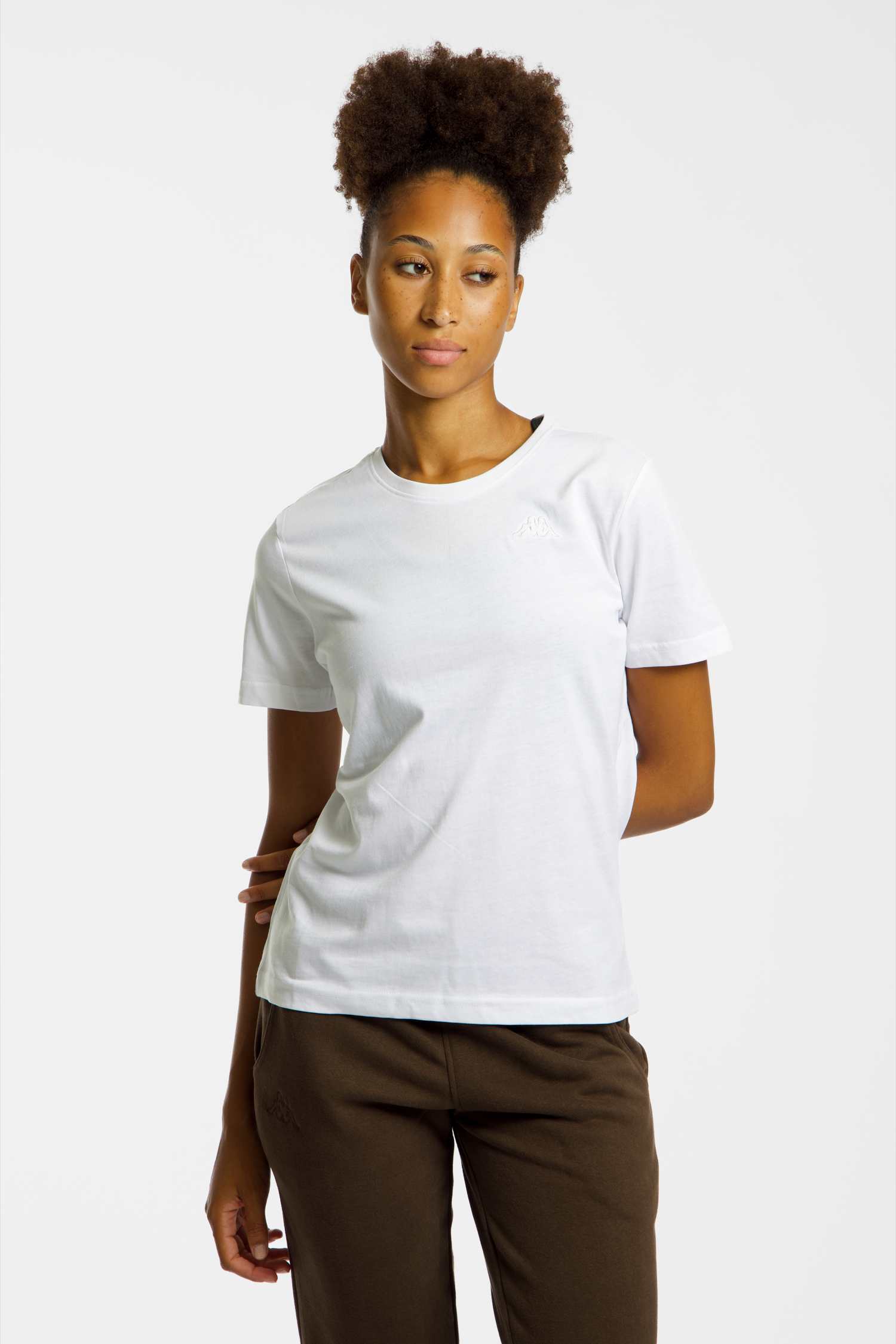 Image of Kappa Sylvie Logo Damen T-Shirt Weiss, Damen, Größe: XXL