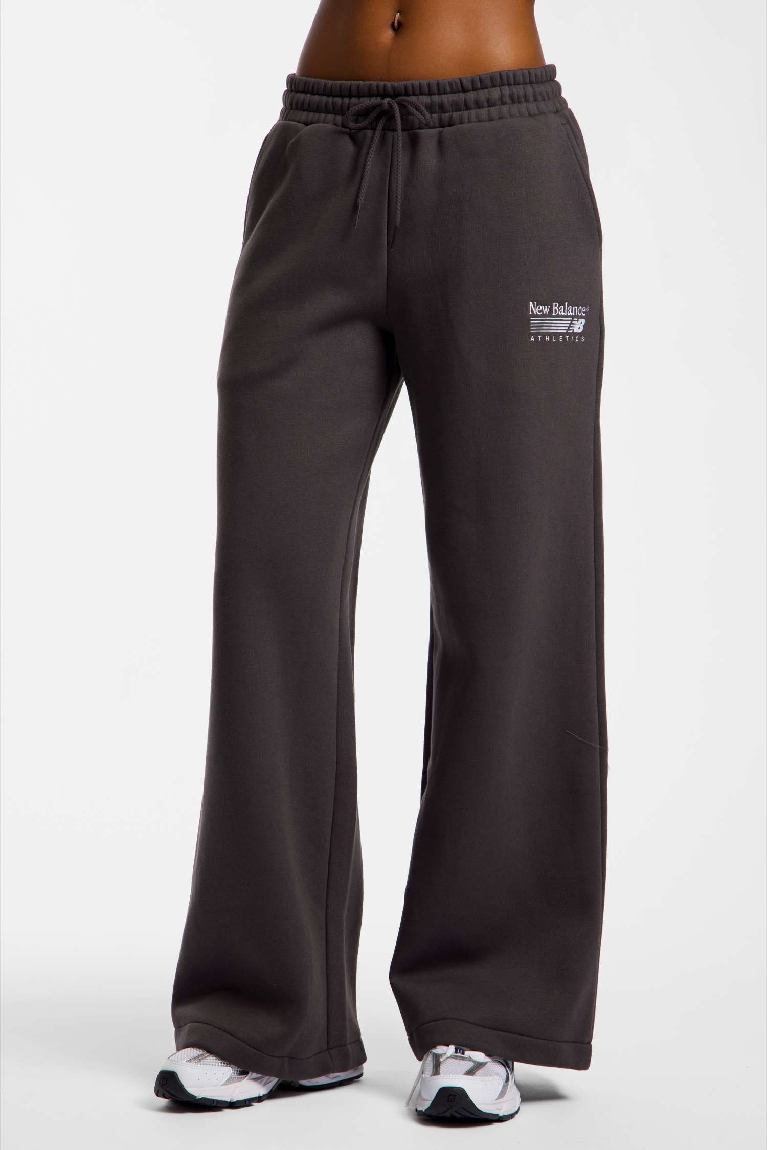 Image of New Balance Trackside Fleece Damen Trainerhose Grau, Damen, Größe: L