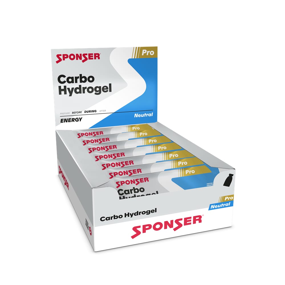 Sponser Carbo Hydrogel Neutral 20 x 60 g Energy Gel Weiss, Herren, Größe: ONE SIZE