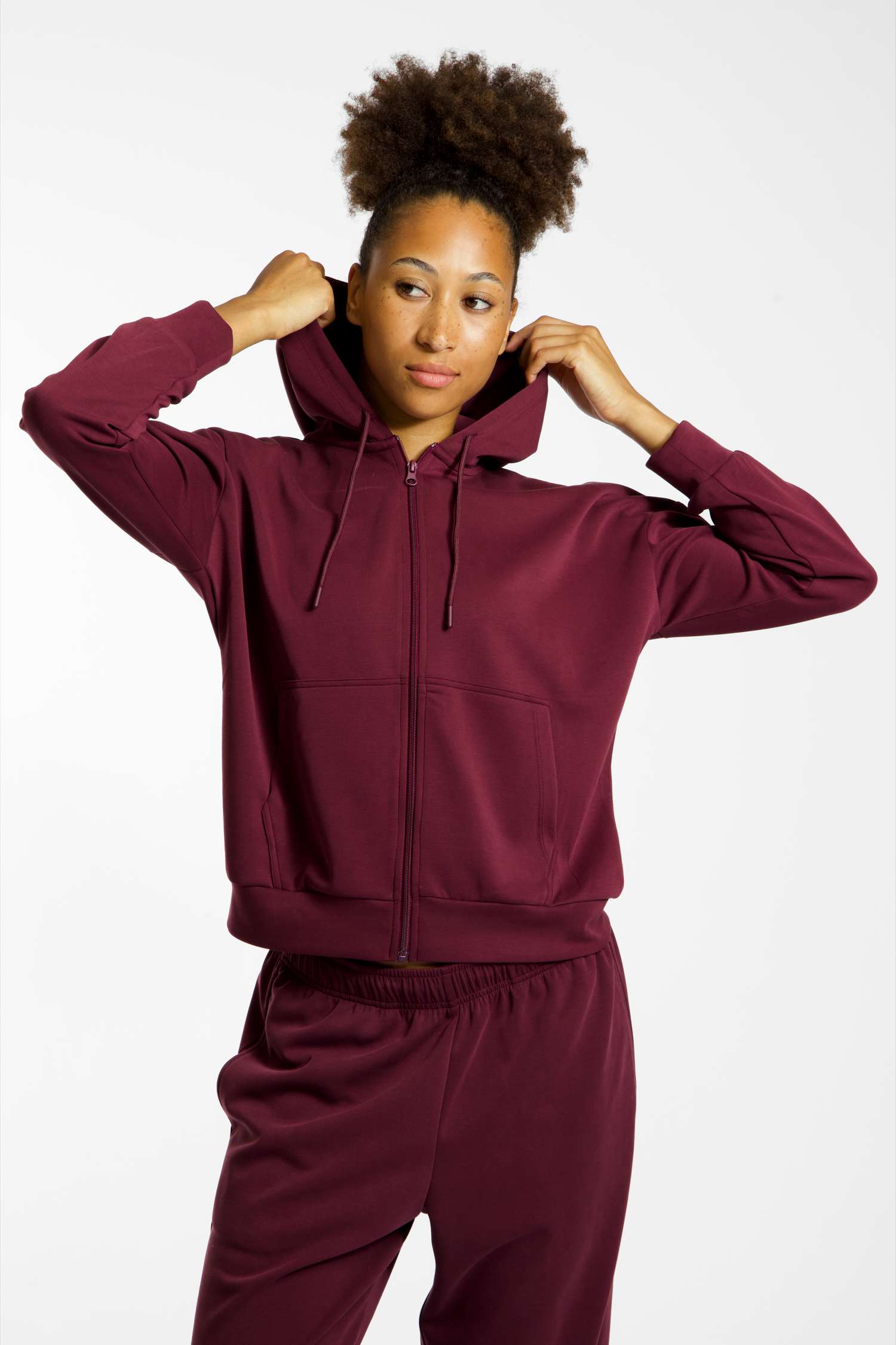 POWERZONE Damen Trainingsjacke Bordeaux, Damen, Größe: XS