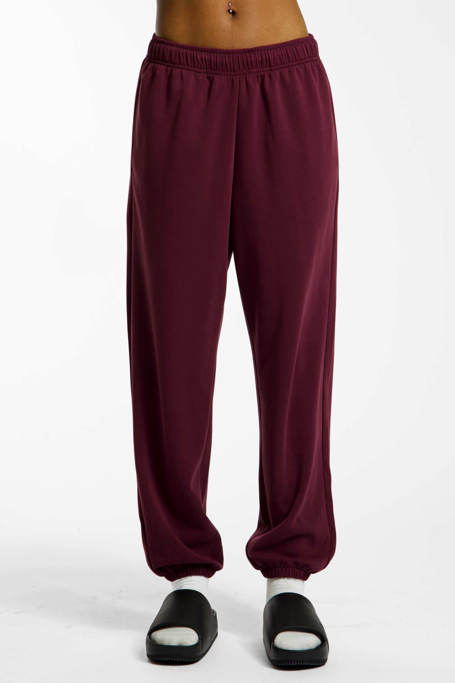 POWERZONE Yoga Damen Trainerhose Bordeaux, Damen, Größe: M
