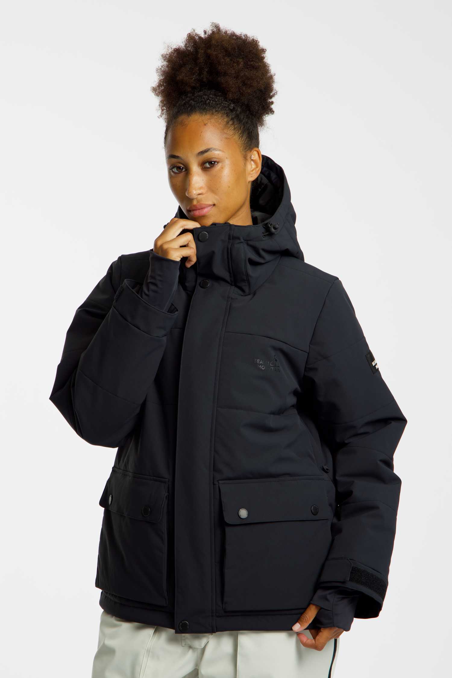Image of BEACH MOUNTAIN Damen Snowboardjacke Schwarz, Damen, Größe: 34