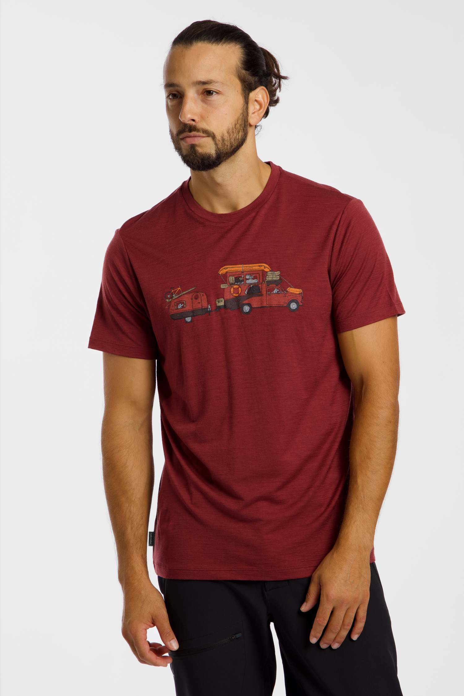 Image of icebreaker Merino 150 Tech Lite Transportage Herren T-Shirt Bordeaux, Herren, Größe: L