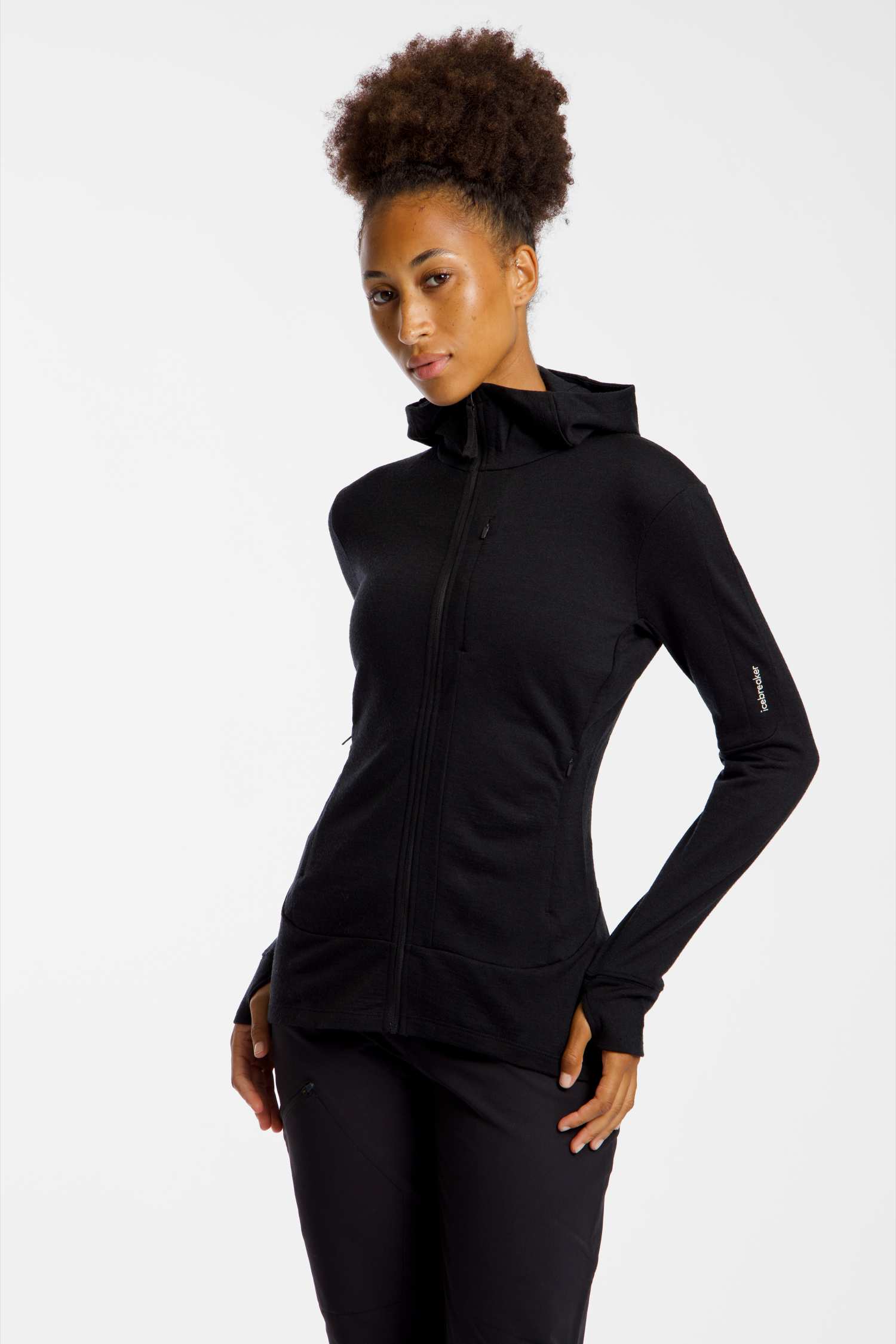 Image of icebreaker Merino 260 Quantum Hooded Damen Midlayer Schwarz, Damen, Größe: L