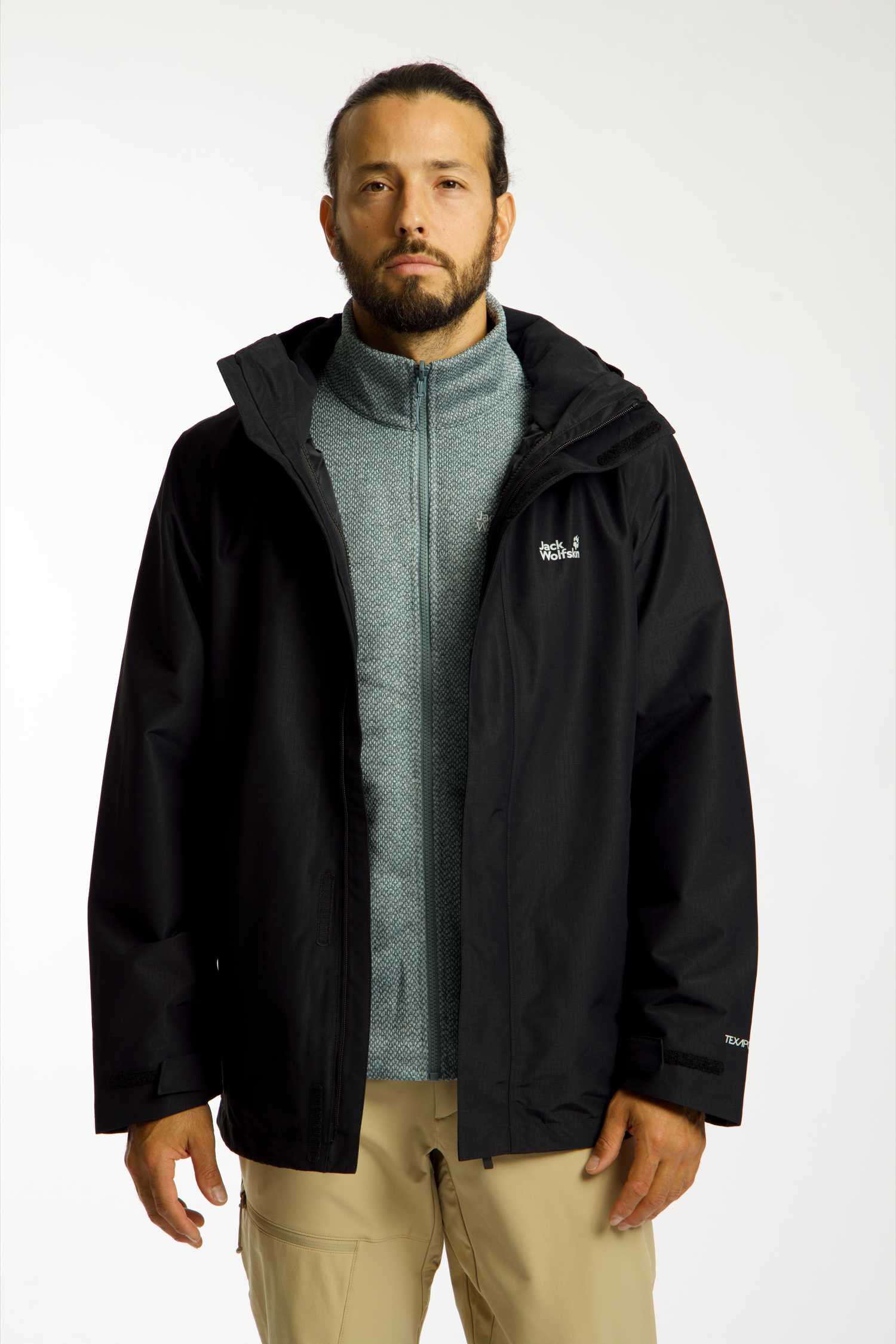 Image of Jack Wolfskin Pinetrail 3in1 Herren Outdoorjacke Schwarz, Herren, Größe: L