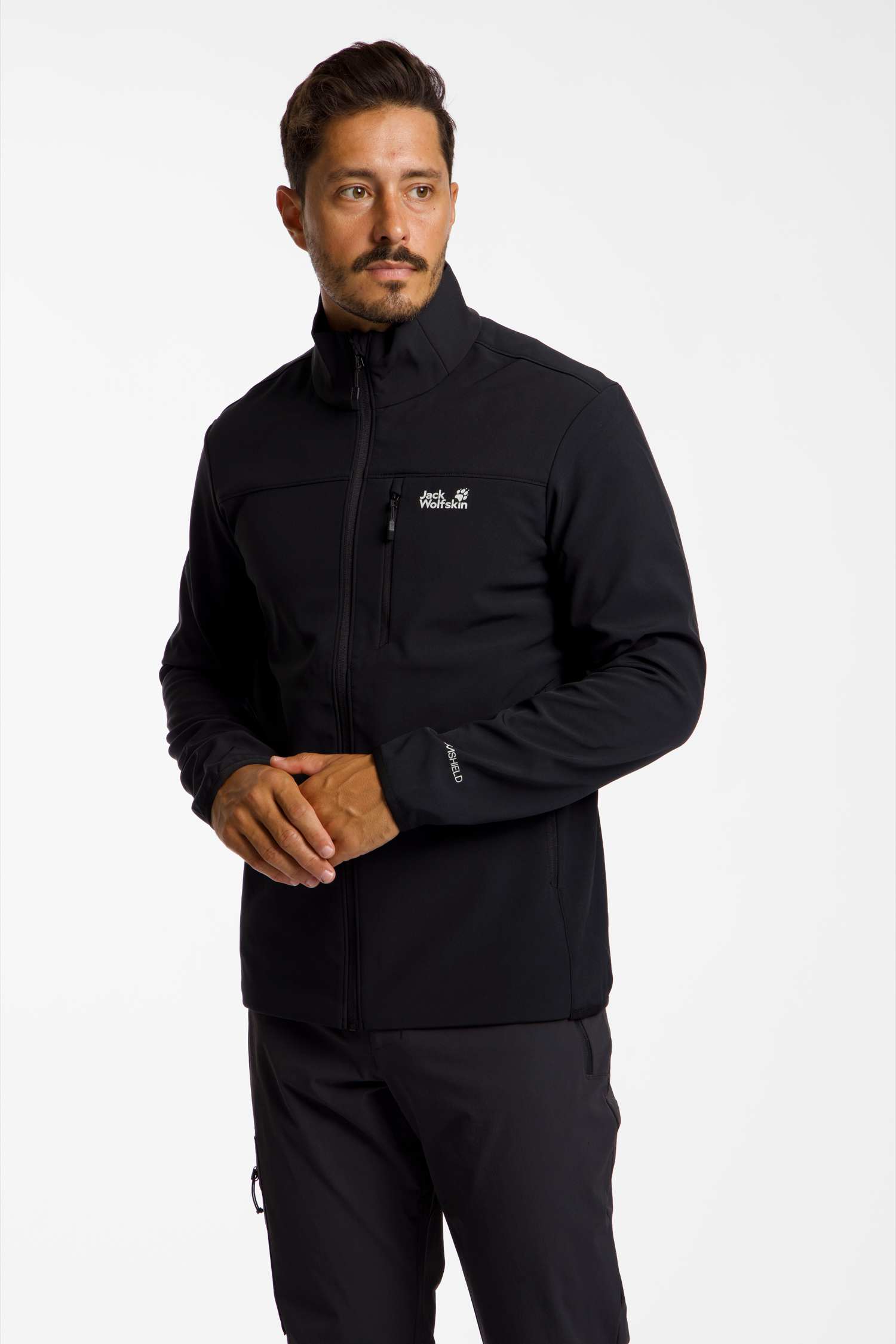 Image of Jack Wolfskin Wildwind Herren Outdoorjacke Schwarz, Herren, Größe: M