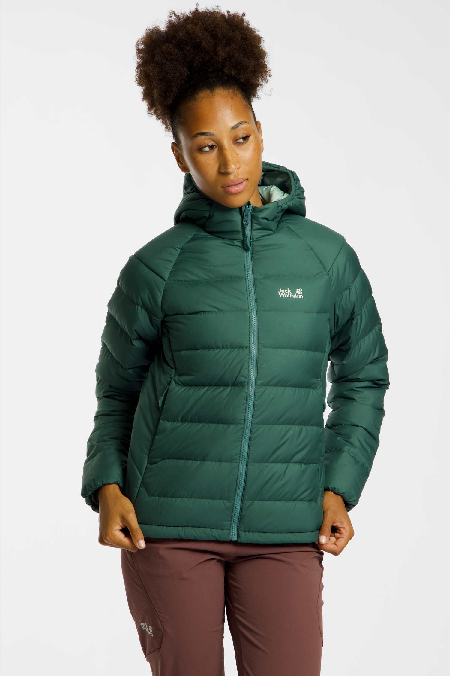 Image of Jack Wolfskin Wild Pass Hooded Damen Daunenjacke Grün, Damen, Größe: L