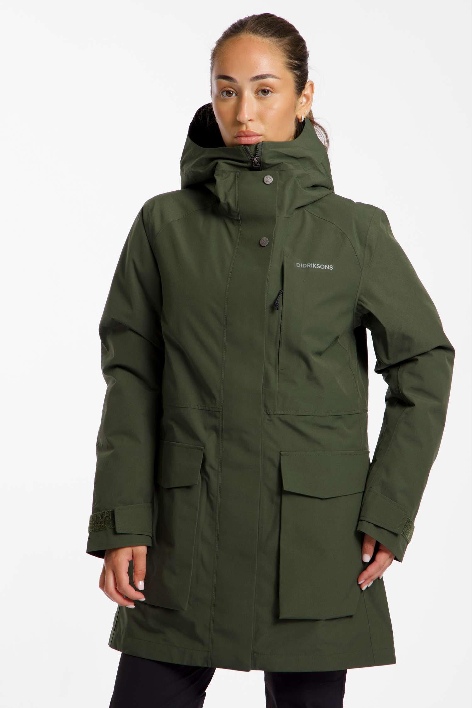Image of Didriksons Harreit Damen Outdoormantel Olive, Damen, Größe: 34