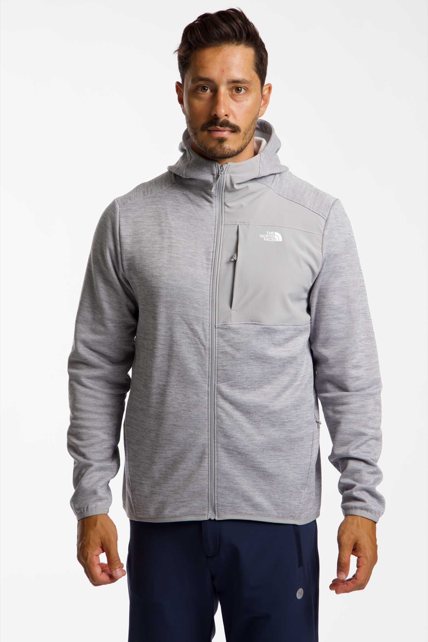 Image of The North Face TNF Performance Fleece Hooded Full-Zip Herren Midlayer Hellgrau, Herren, Größe: XXL