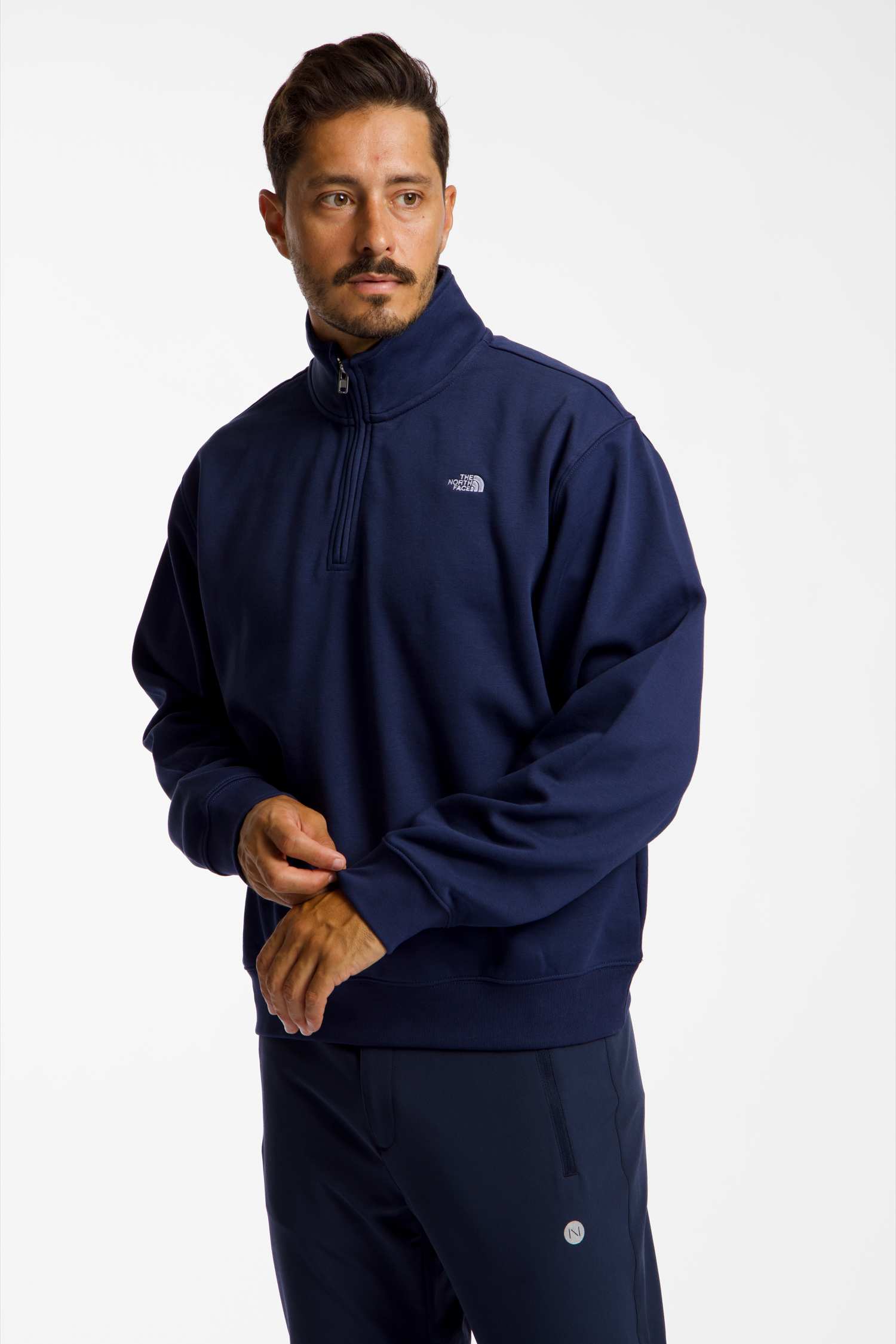 Image of The North Face Essential Simple Dome Relaxed 1/4 Zip Herren Pullover Blau, Herren, Größe: L