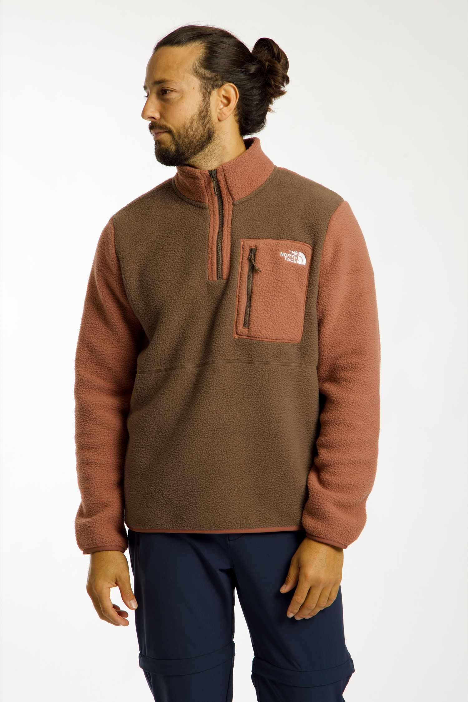 Image of The North Face Yumiori 1/4 Zip Herren Midlayer Braun, Herren, Größe: L
