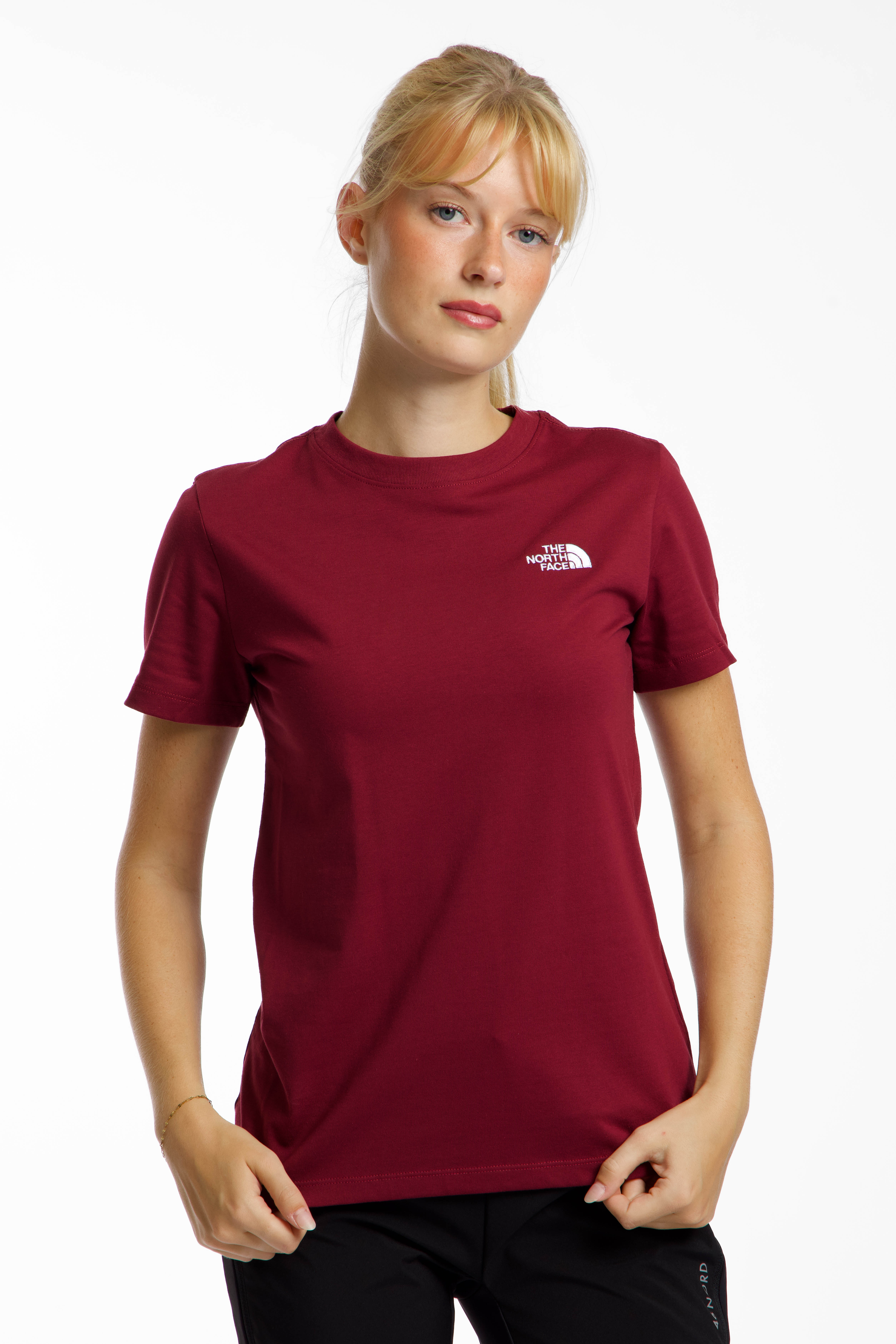 Image of The North Face Evolution Simple Dome Slim Damen T-Shirt Bordeaux, Damen, Größe: M