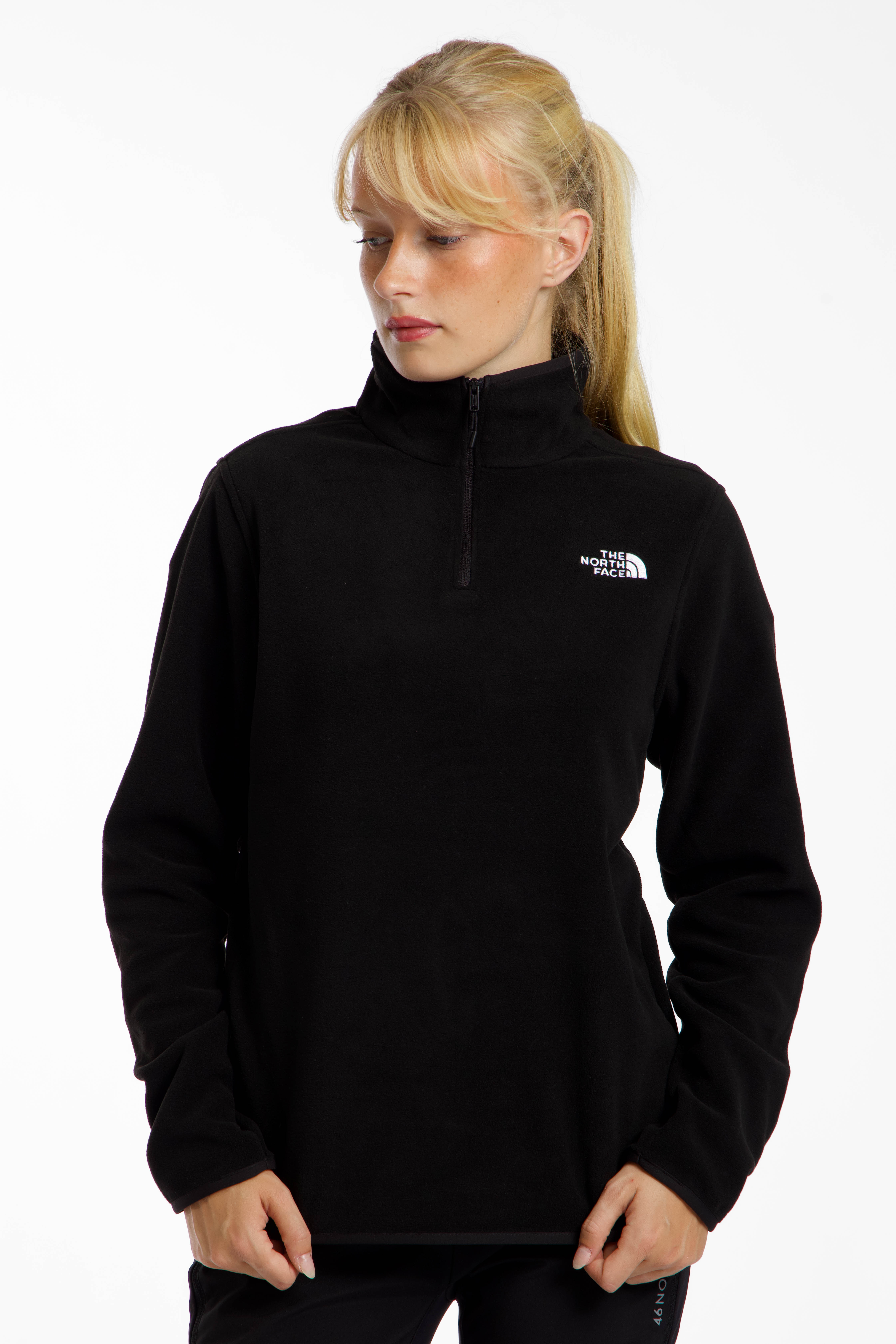 Image of The North Face Glacier 1/4 Zip Damen Midlayer Schwarz, Damen, Größe: L