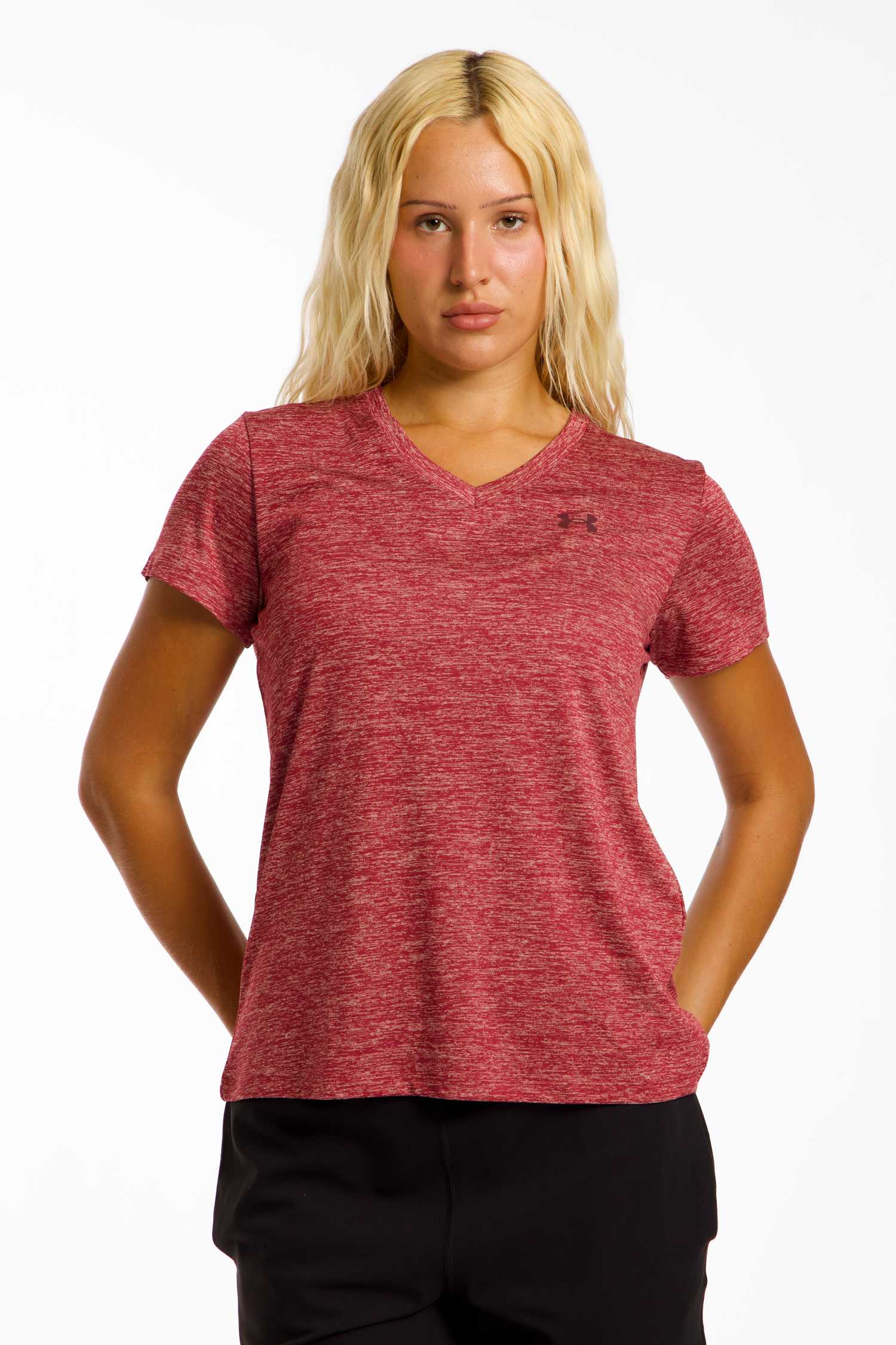Image of Under Armour UA Tech™ Twist V Damen T-Shirt Rot, Damen, Größe: L