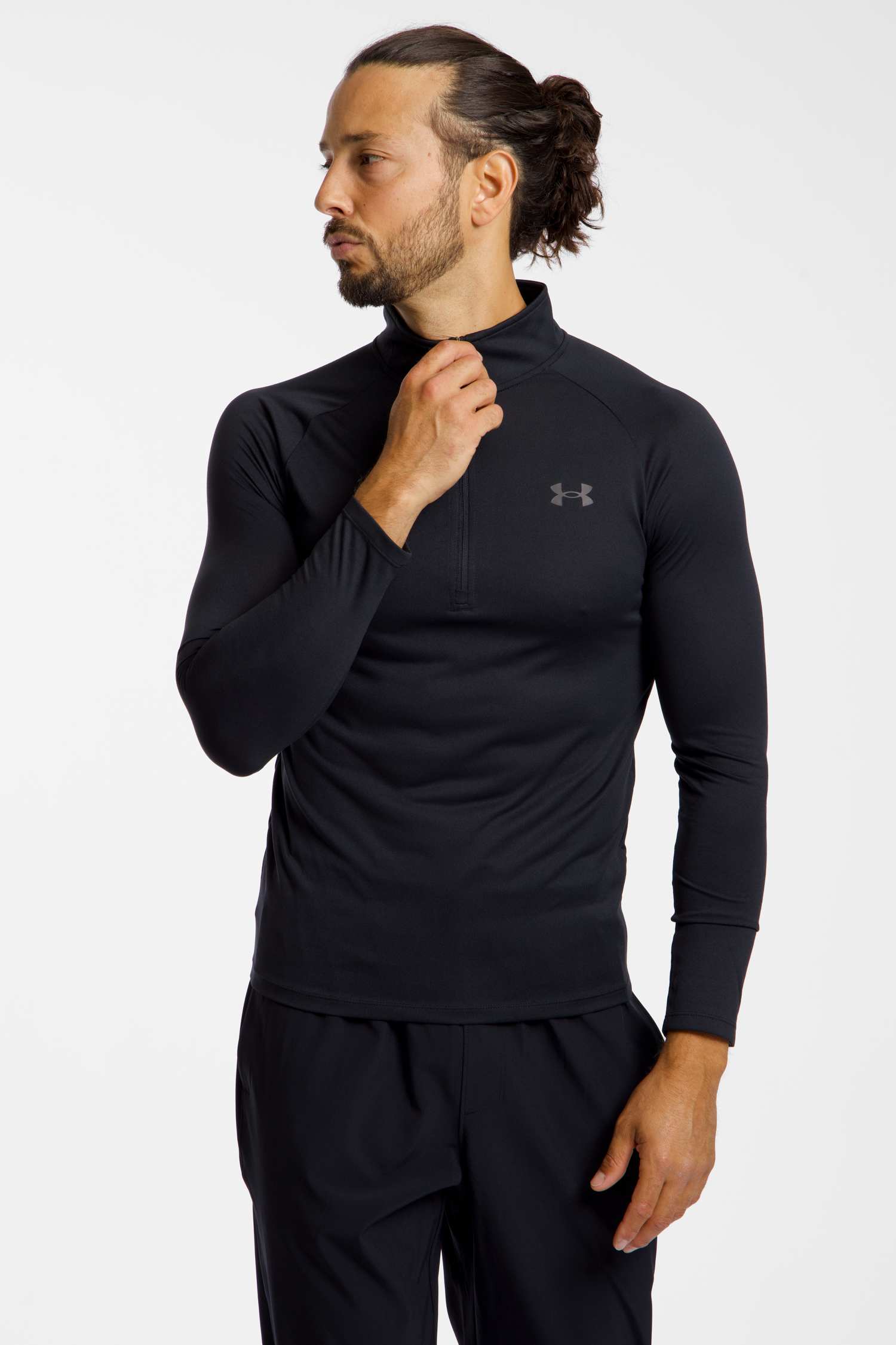 Image of Under Armour UA Tech™ 1/2 Zip Herren Longsleeve Schwarz, Herren, Größe: L